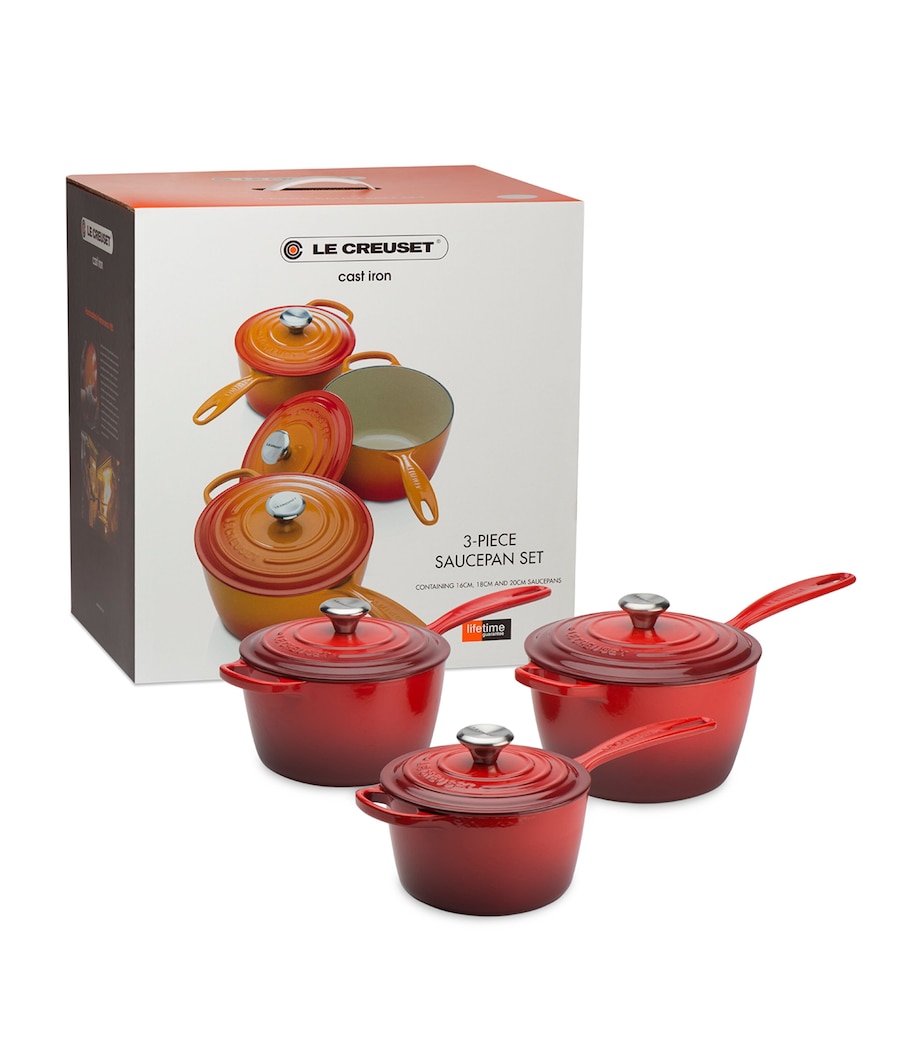 Set of 3 Cast Iron Saucepans VOLCANIC Image 2