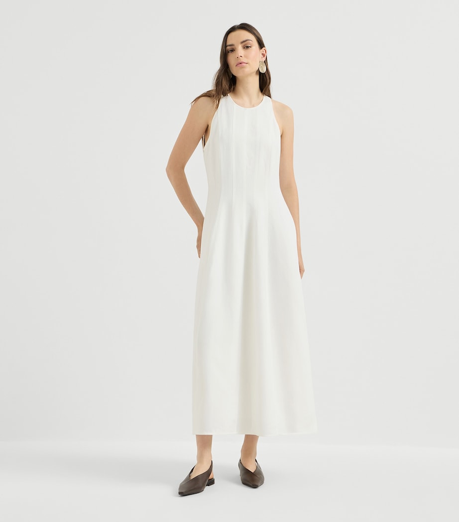 Brunello Cucinelli Womens Twill Maxi Dress Image 4