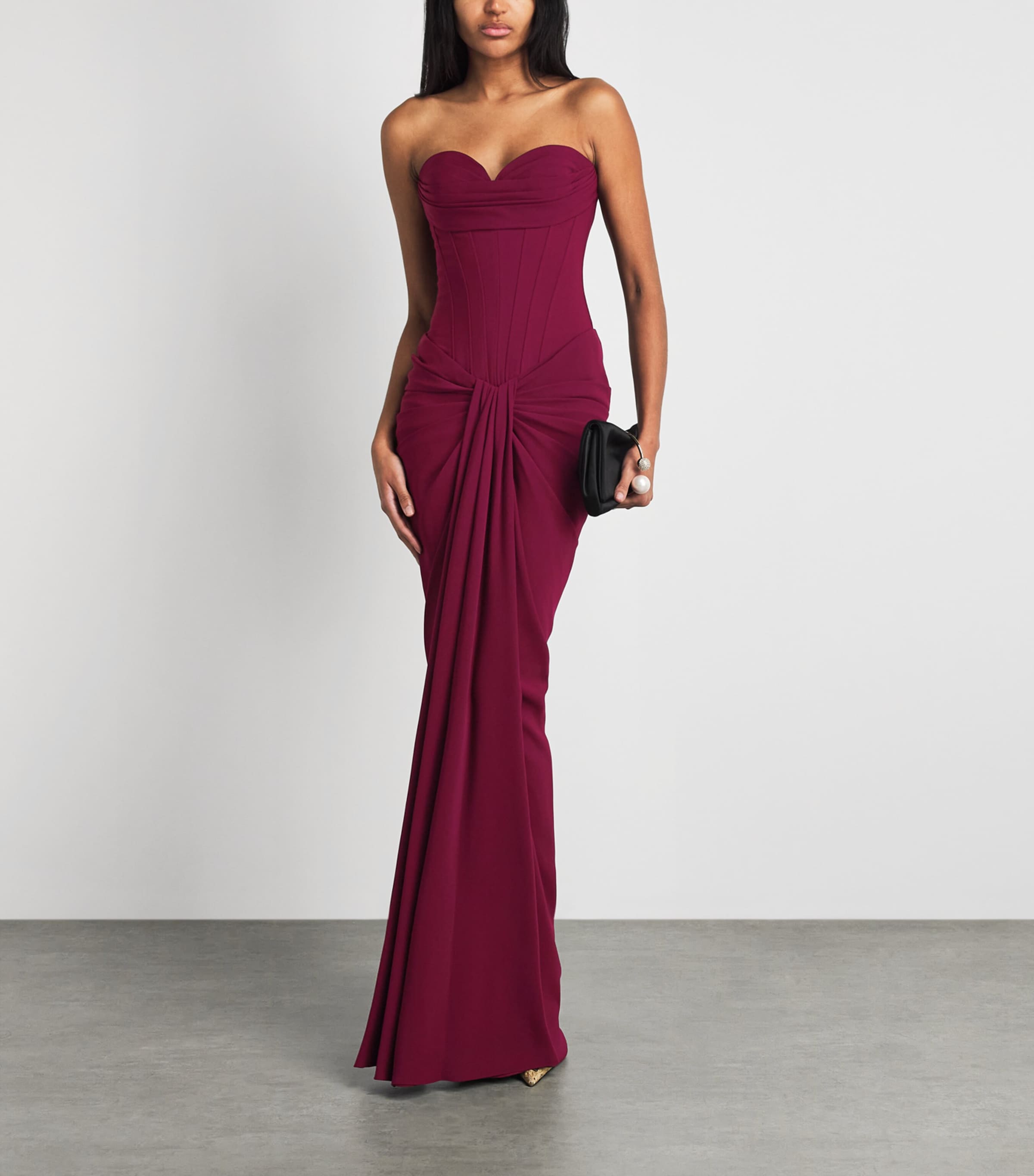 Zuhair Murad Womens Cady Strapless Gown Purple Potion Image 2