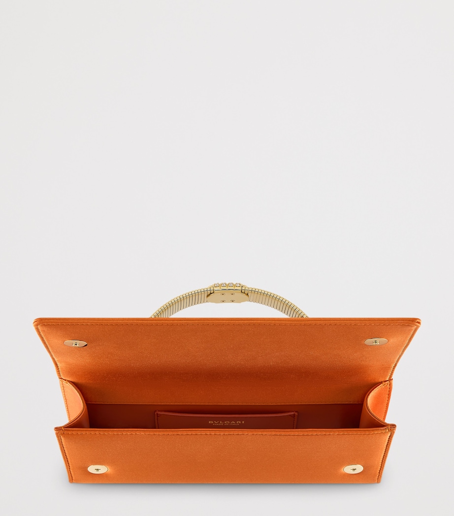 Bvlgari Satin Tubogas Evening Clutch Bag Orange Image 4