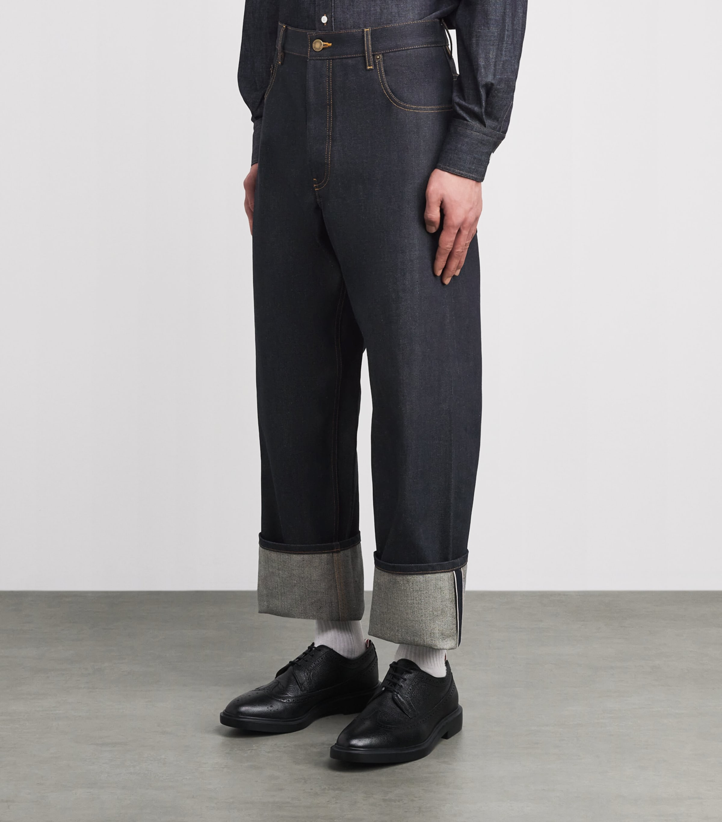 Thom Browne Mens Selvedge Denim Straight Jeans Navy Image 4