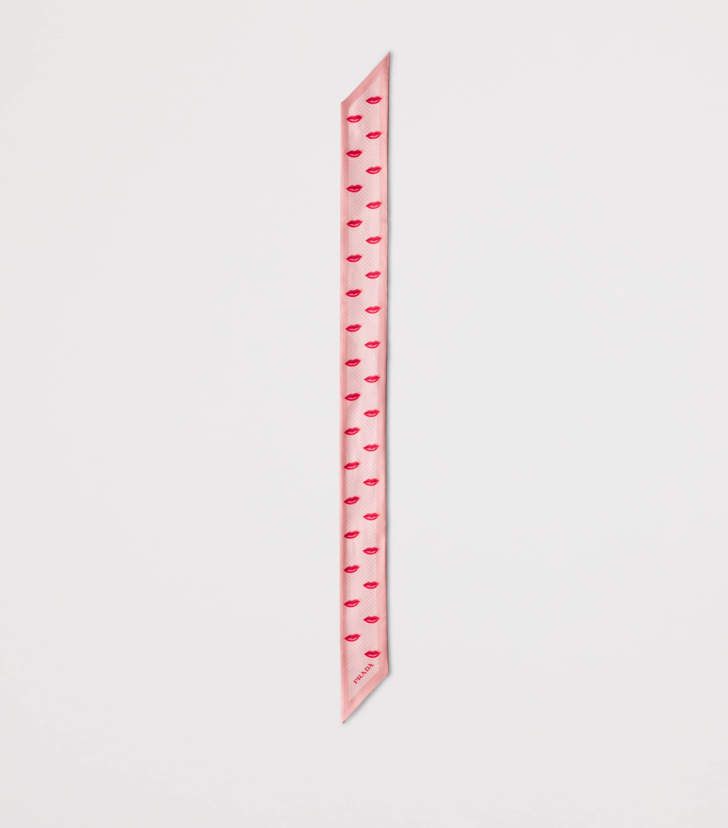 Silk Printed Skinny Scarf F0E18 Image 3