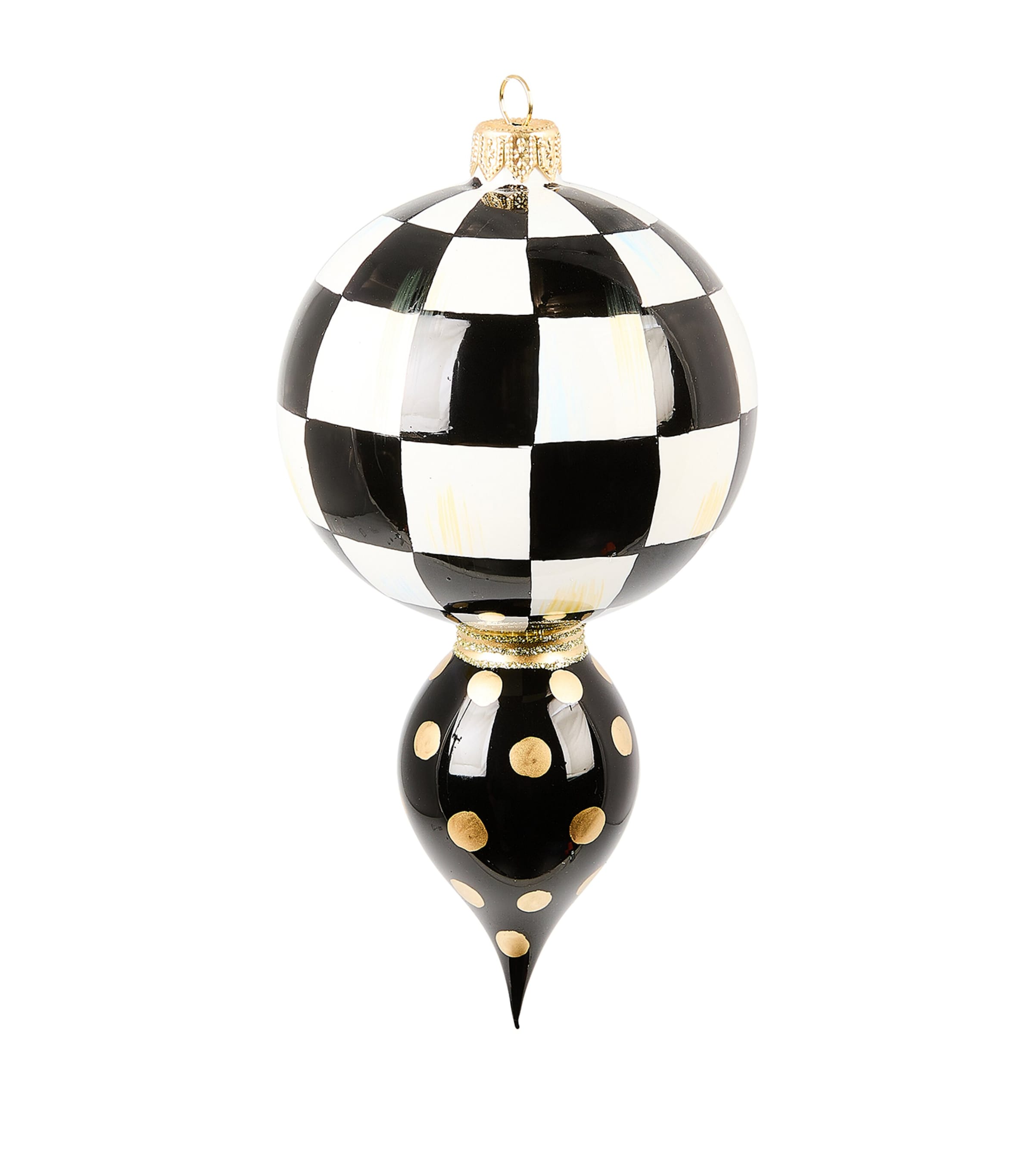 Mackenzie-childs Mackenzie Childs Courtly Noel Drop Glass Ornament In Multi