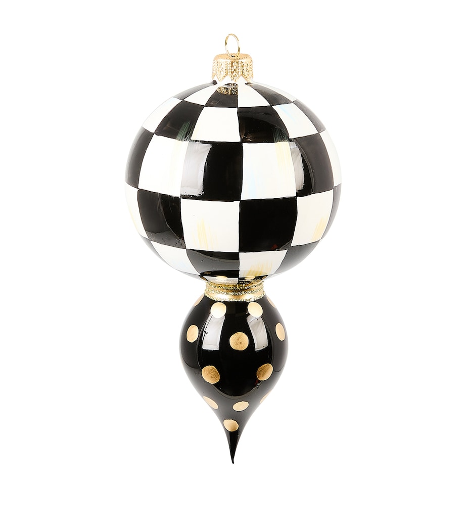Glass Courtly Noel Drop Tree Decoration BLACK Image 1