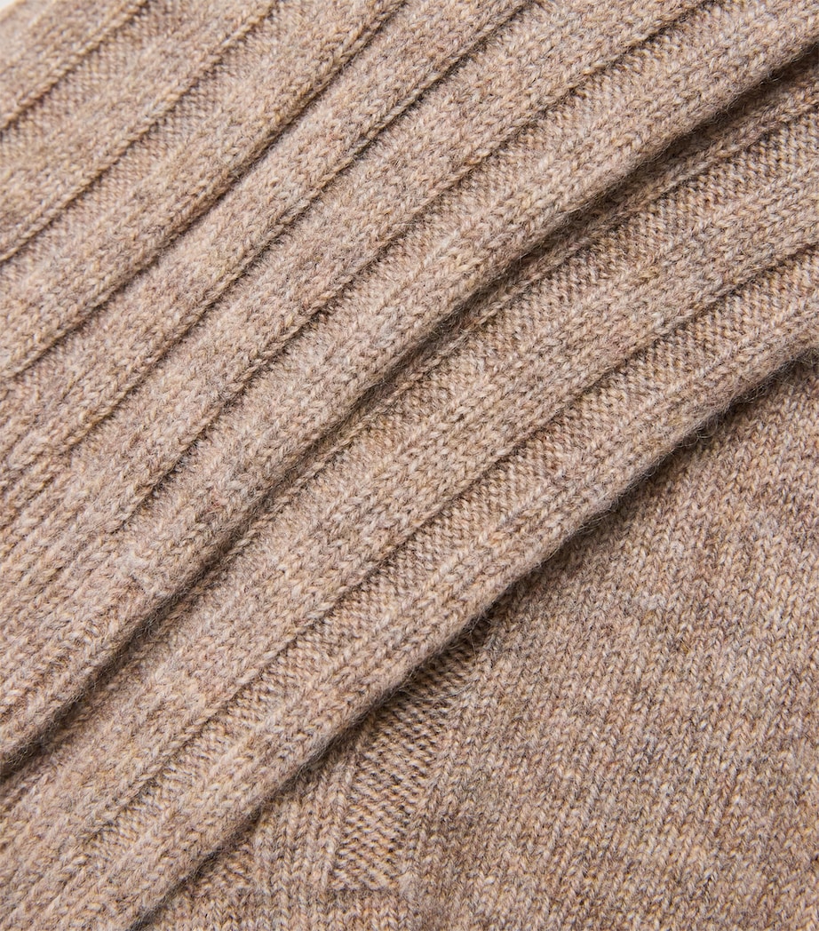 Cashmere Ribbed Socks HB4334 ASH Image 3