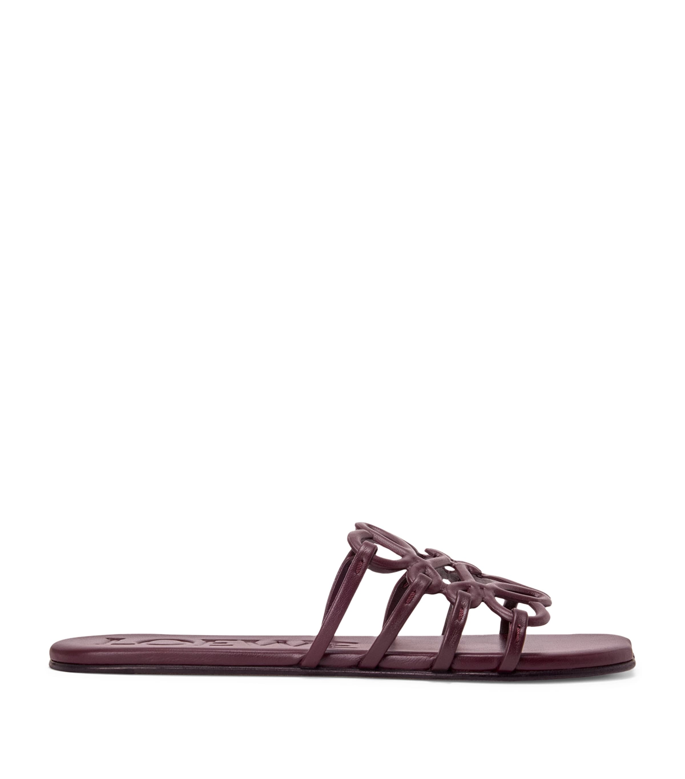 Leather Petal Anagram Sandals