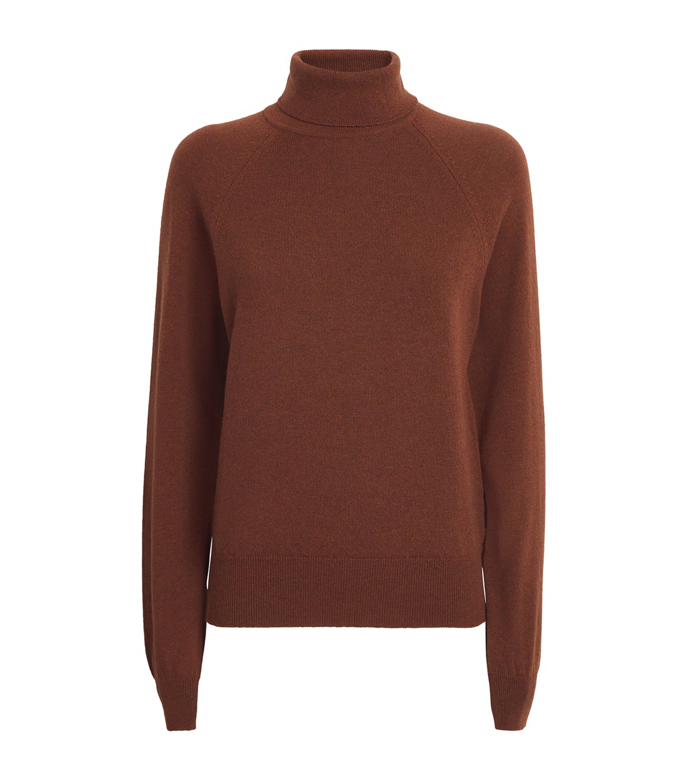 Johnstons Of Elgin Cashmere Rollneck Sweater In Brown