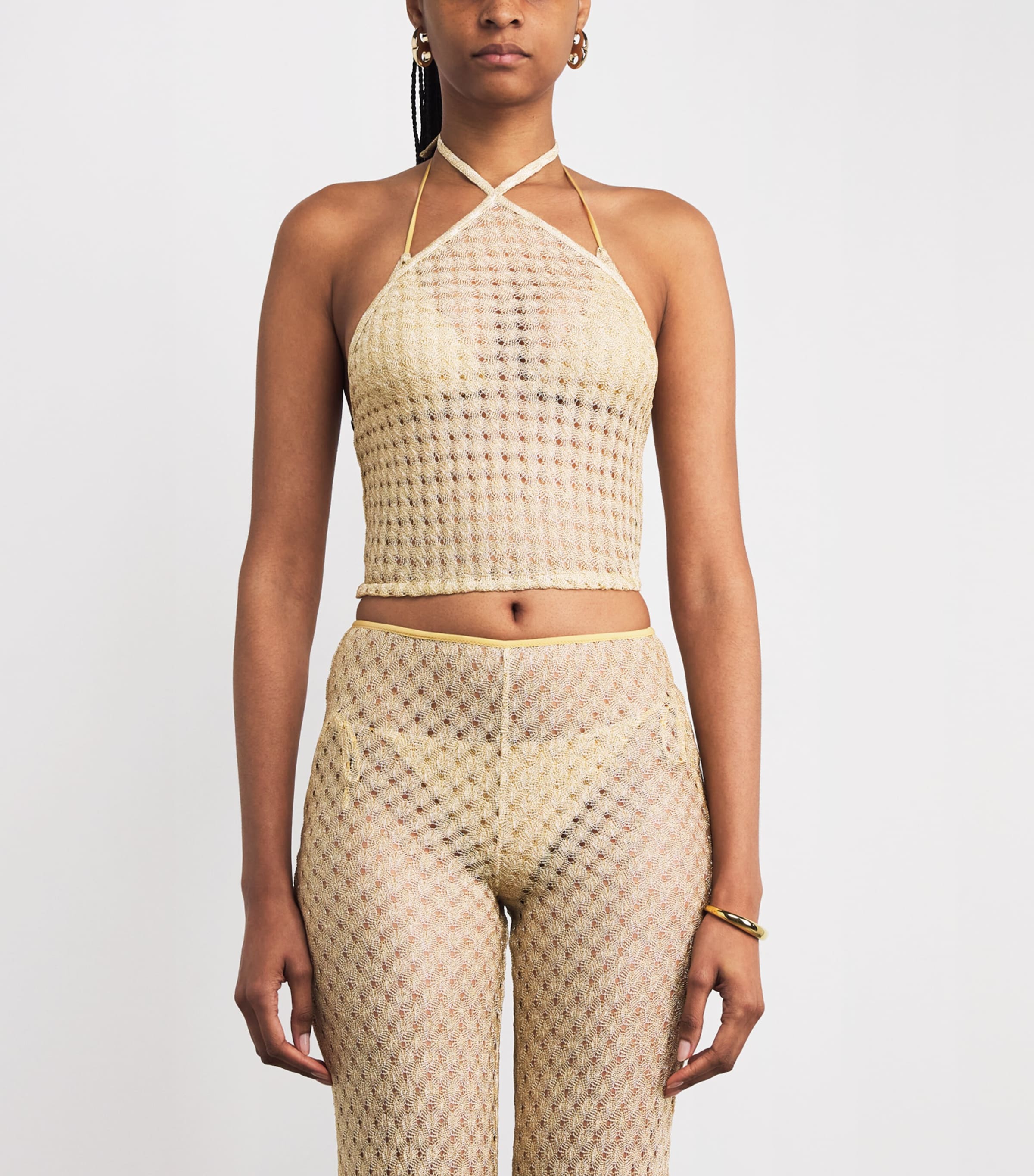 Metallic Halter Top S10BYGOLD Image 3