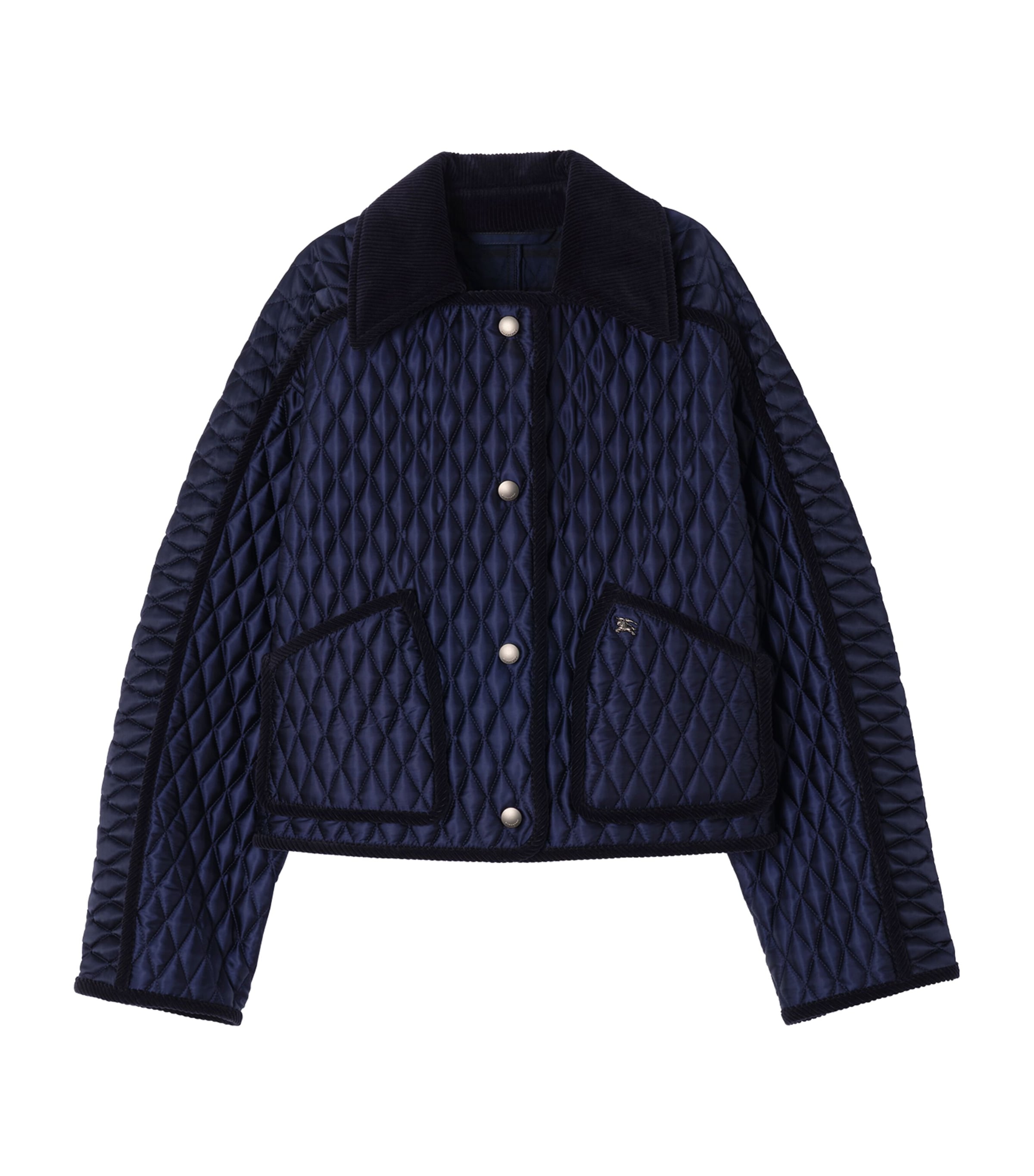 Burberry Womens Quilted Cropped Jacket Storm Image 1