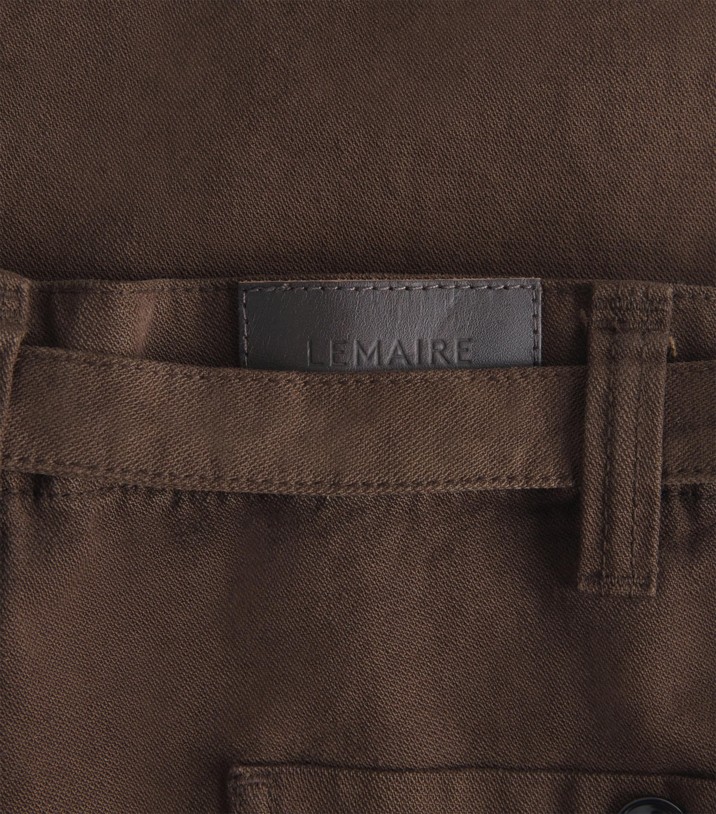 Lemaire Mens Cotton Workwear Wide-Leg Trousers Ristretto Image 6