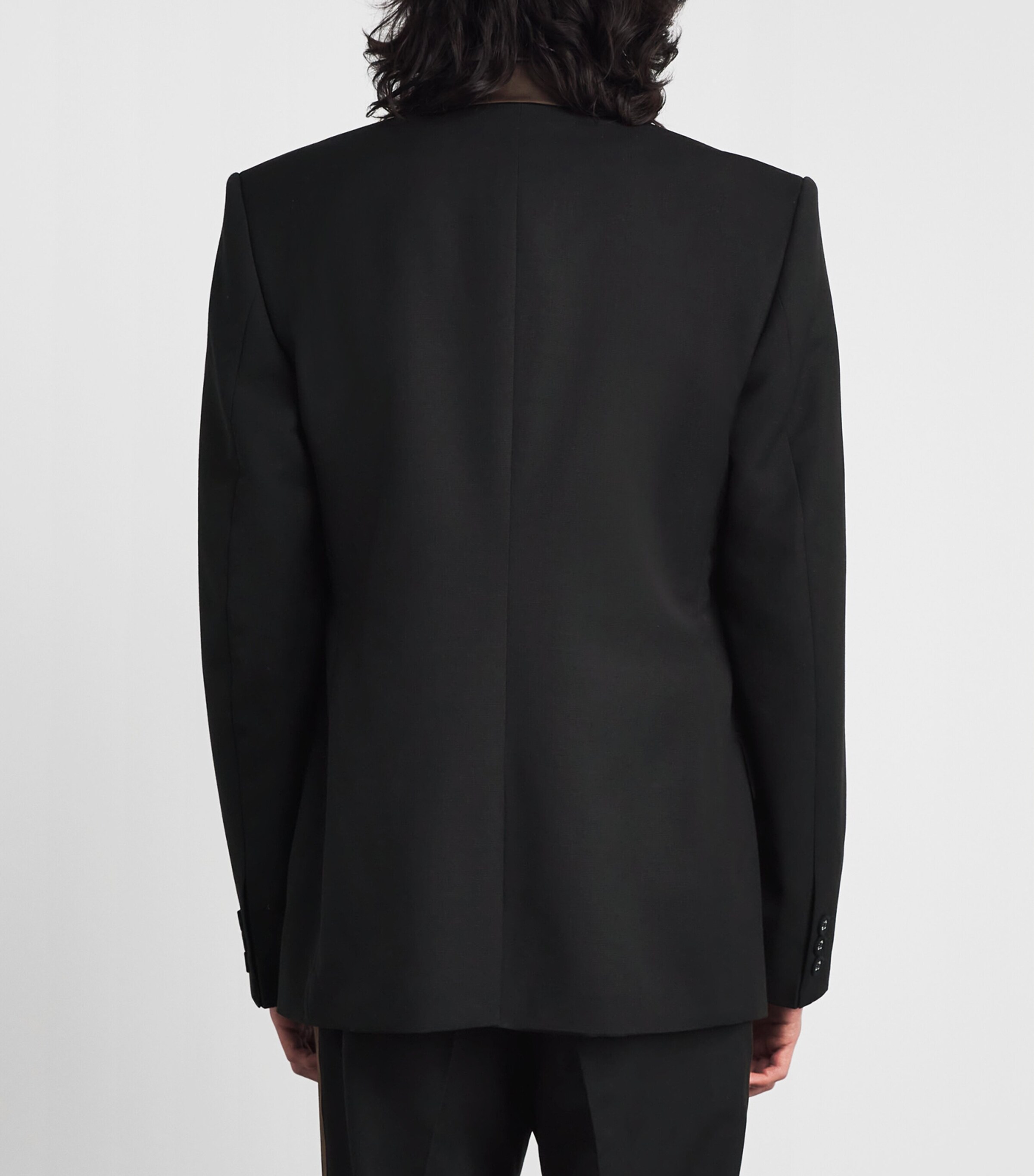 Wales Bonner Mens Virgin Wool Alto Blazer Black / Brown Image 5