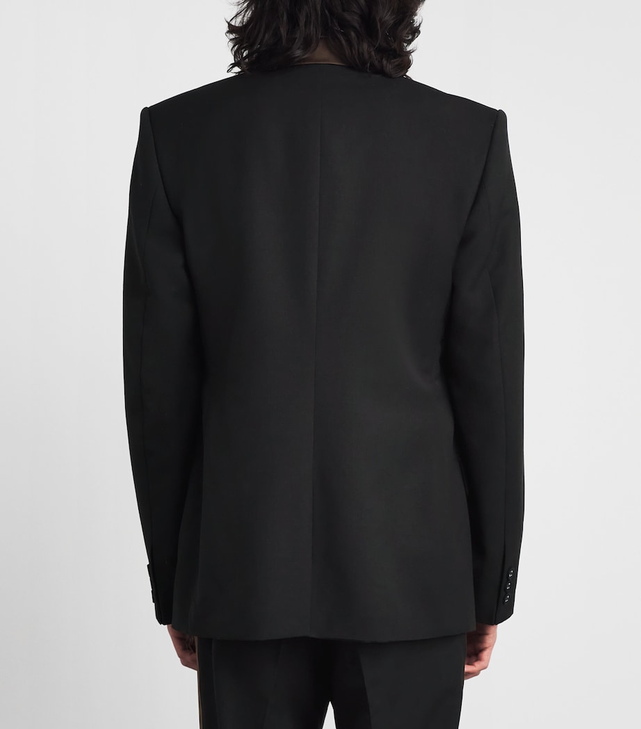 Wales Bonner Mens Virgin Wool Alto Blazer Black / Brown Image 5