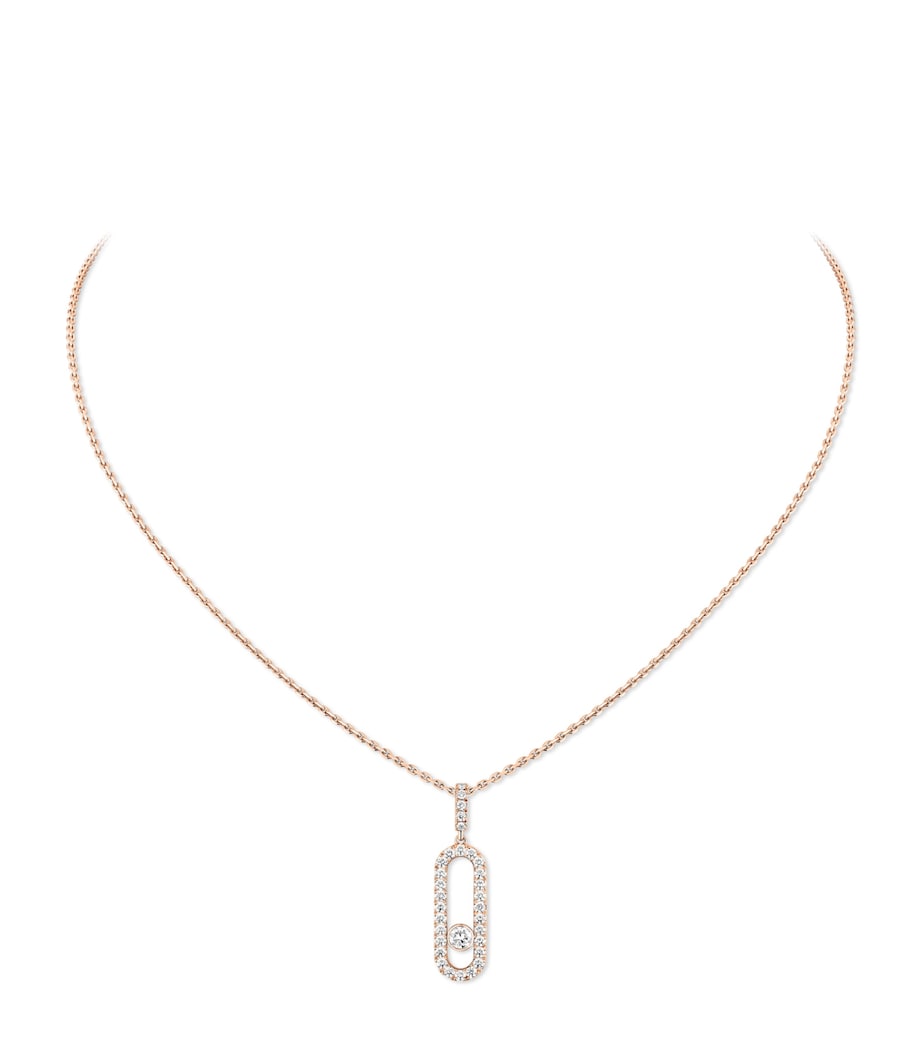 Messika Move Uno Rose Gold and Diamond Pendant Necklace Pink Gold Image 1