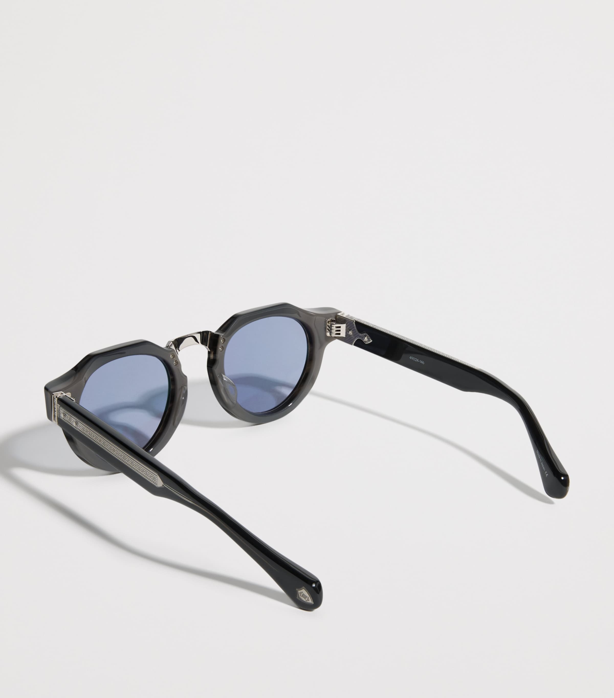 Matsuda M1037 Round Sunglasses Smoke Gry Cobalt Blu Image 3