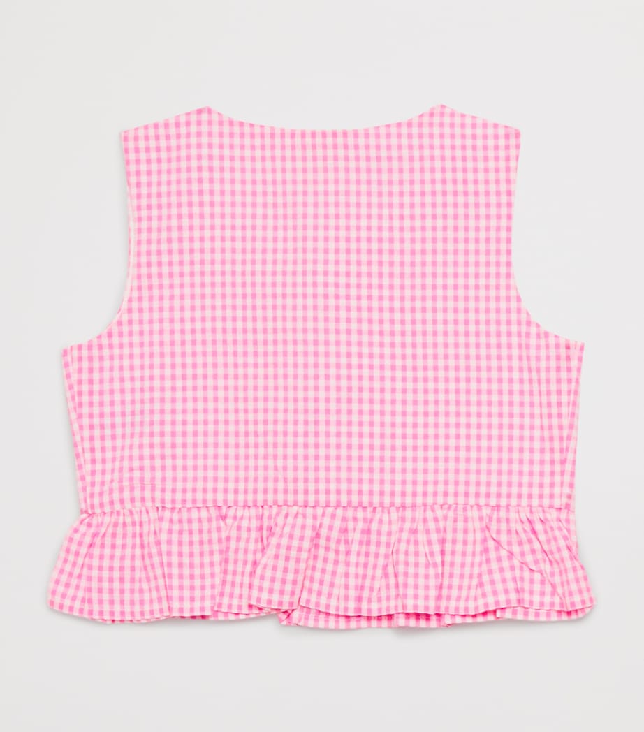 Cotton Gingham Elara Top (3-16 Years) PINK GINGHAM Image 2