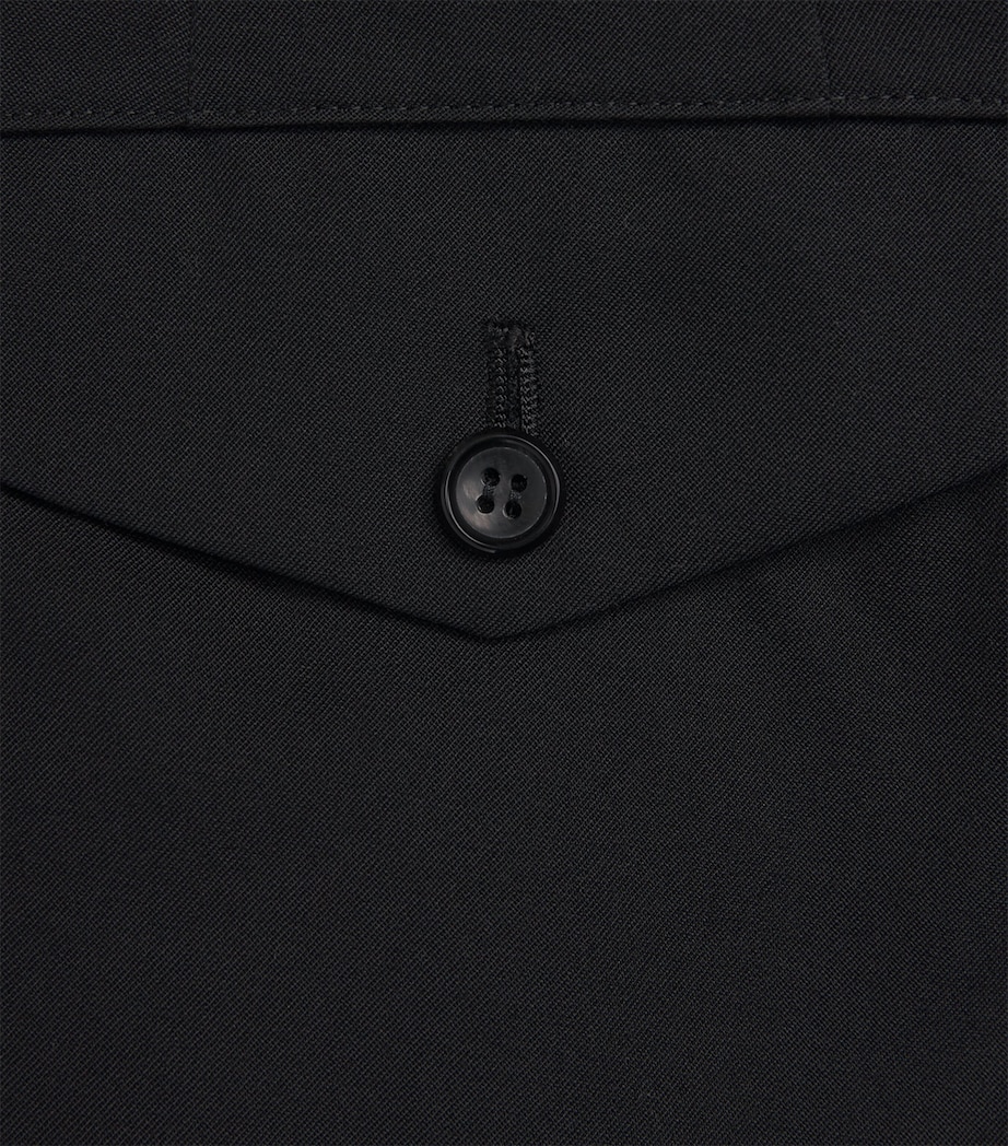 Wool Pleated Trousers BLACK Image 5