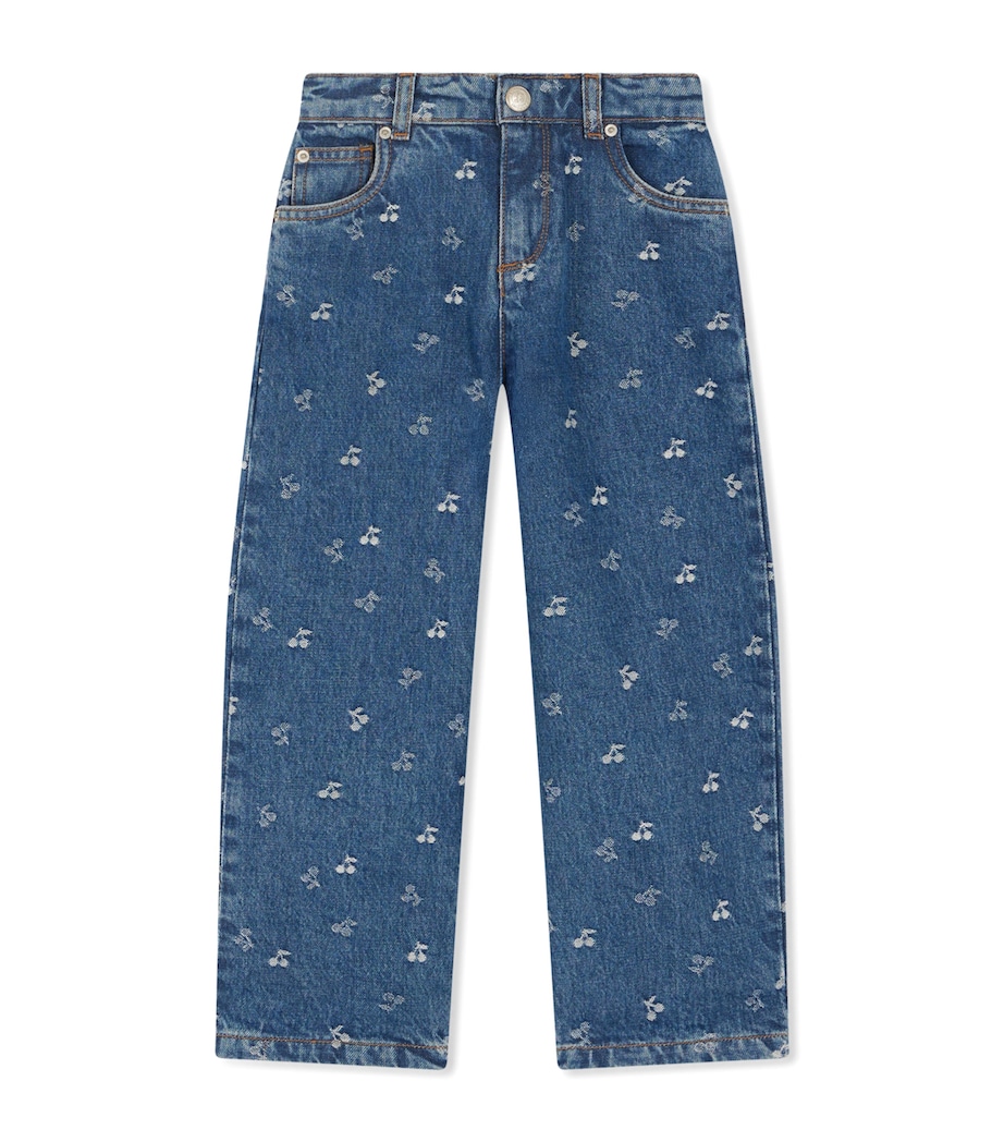 Cherry-Embellished Straight Jeans (4-8 Years) IMP JEAN CLAIR Image 1
