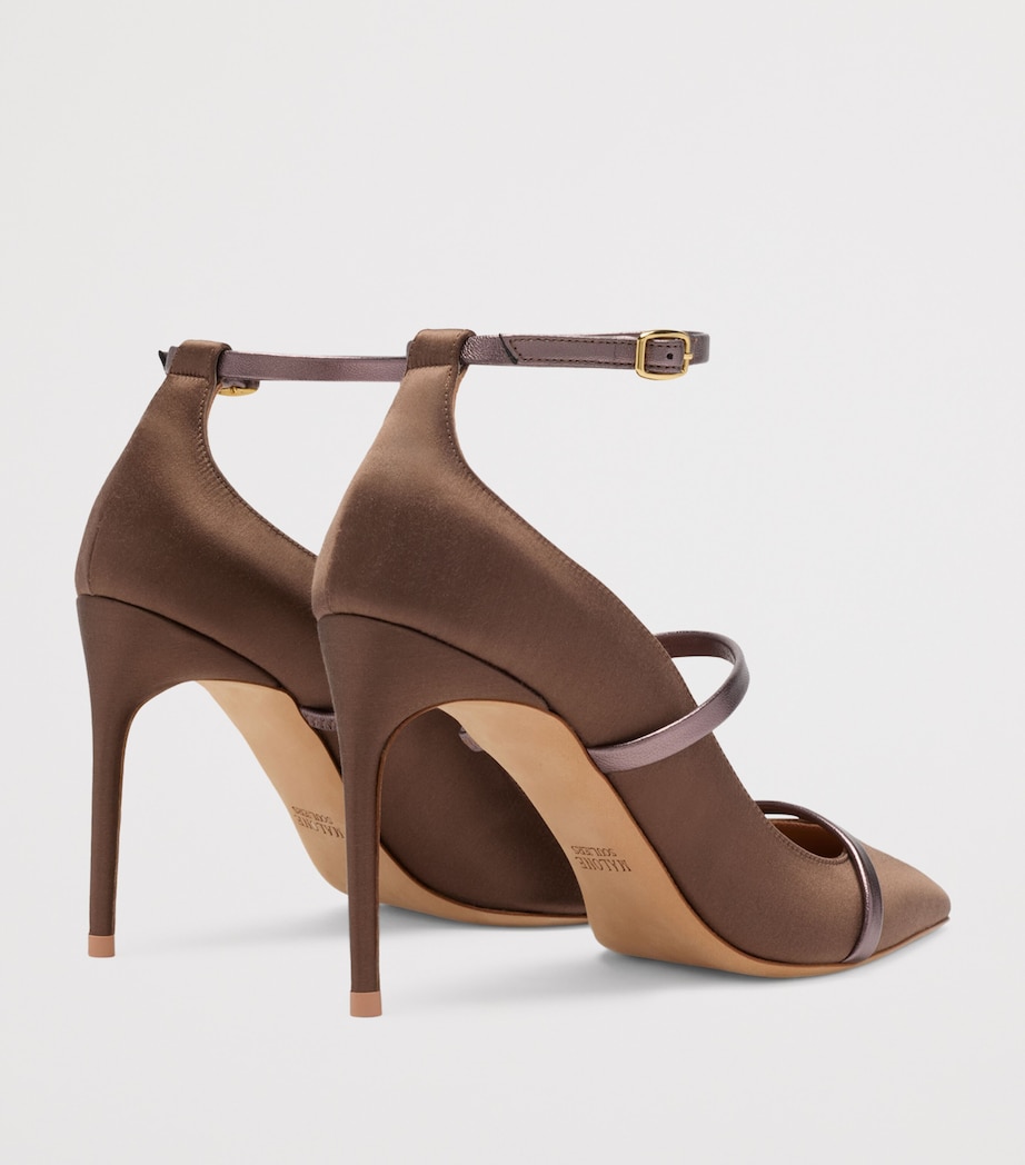 Malone Souliers Satin Diaz Heeled Pumps 90 Taupe Image 4