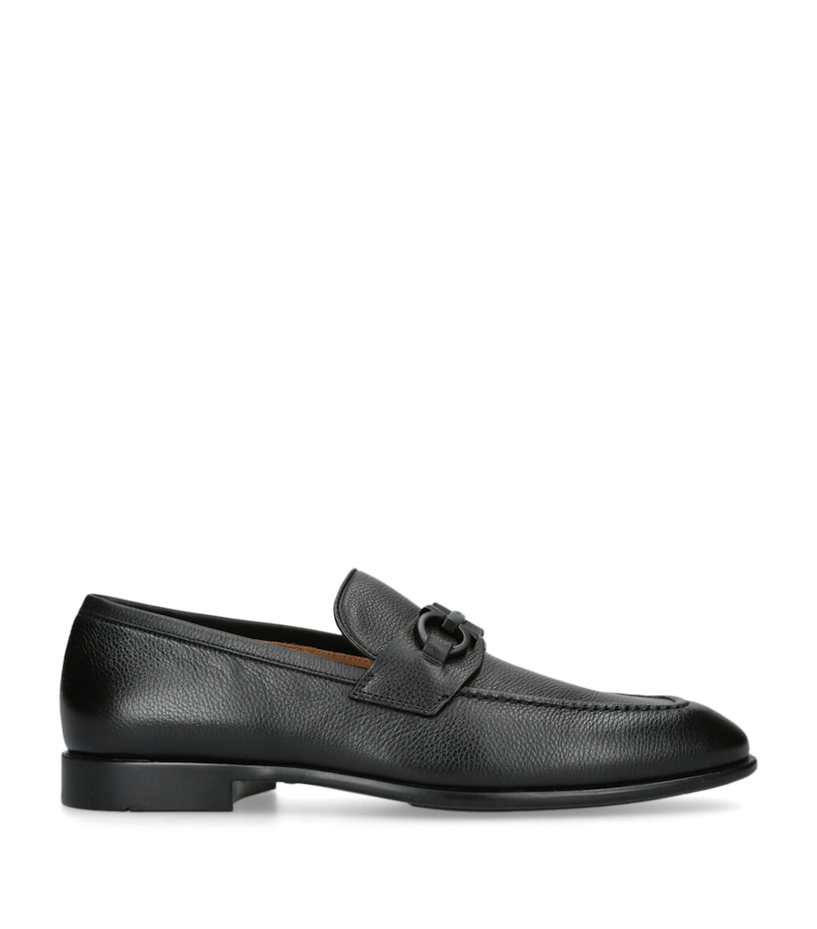 Salvatore Ferragamo Leather Foster Gancho Loafers Black Image 1