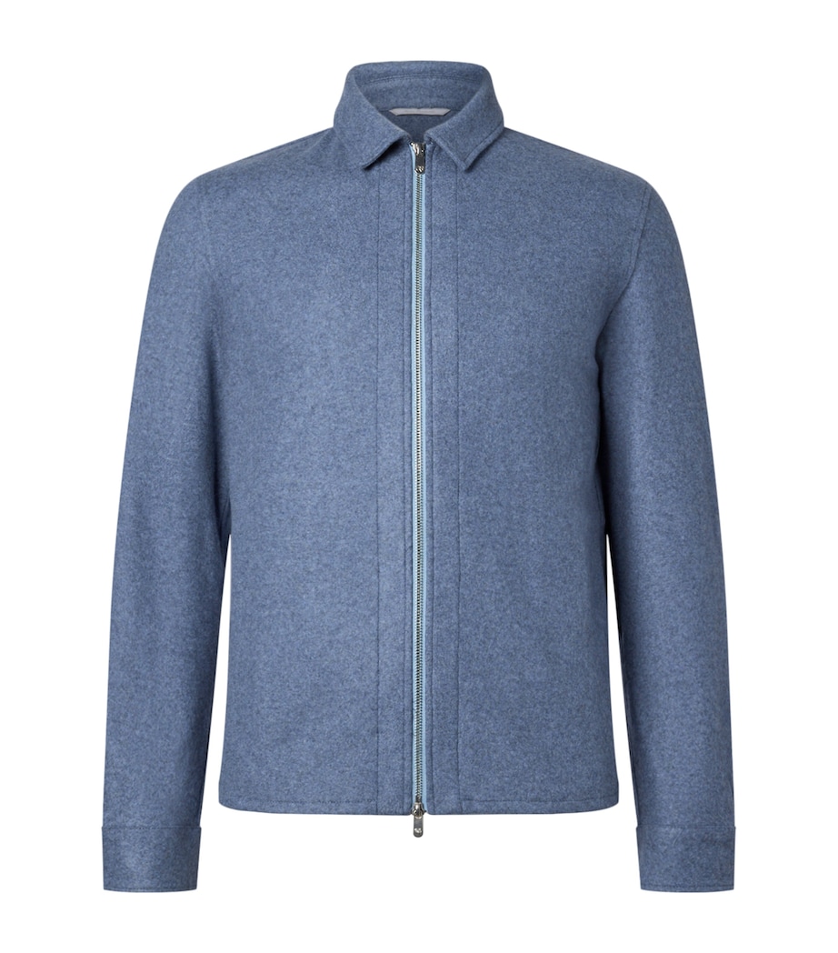 Cashmere 2-Way Zip Jacket 11 - LIGHT BLU Image 1