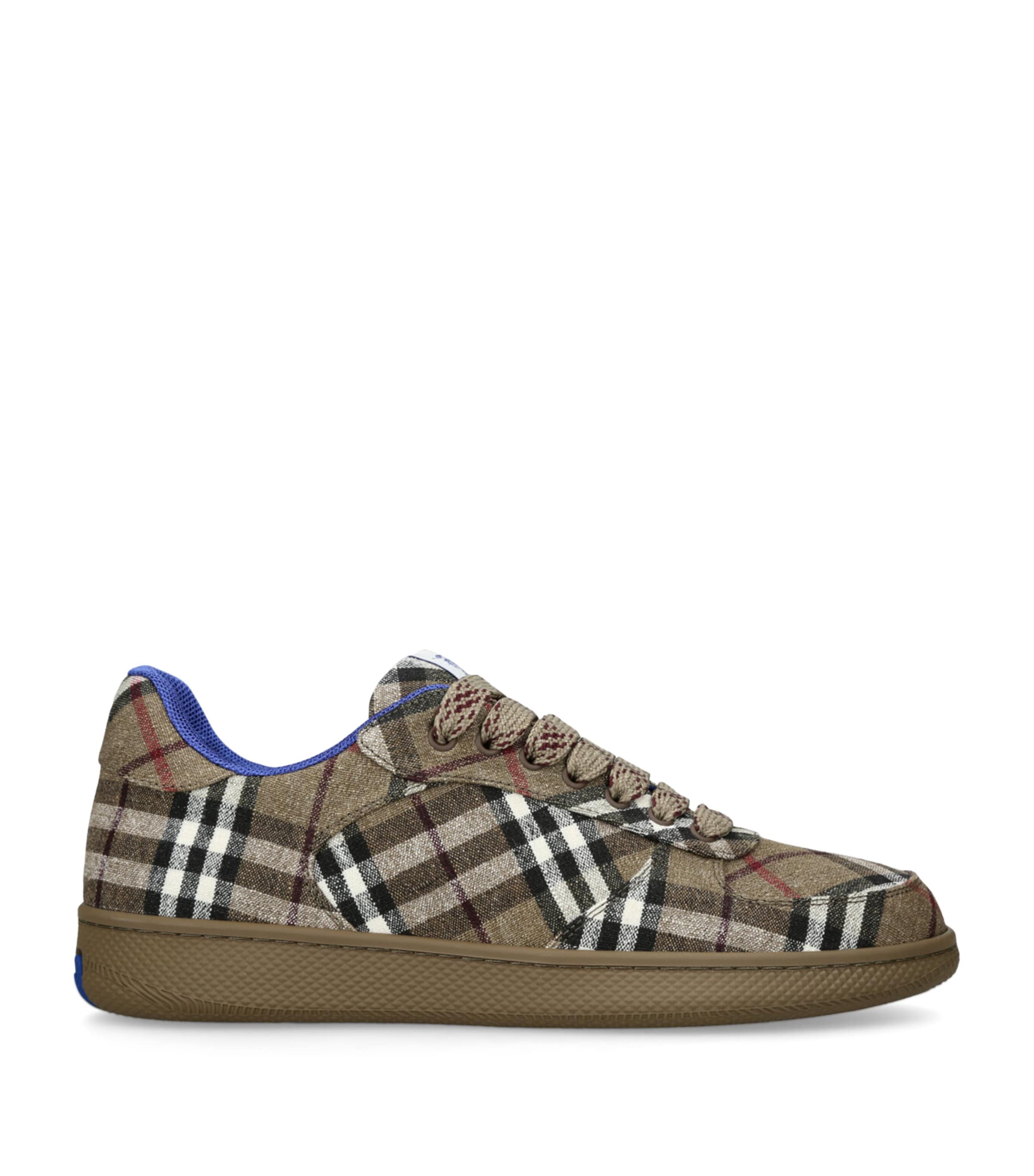 Shop Burberry Check Terrace Sneakers In Brown