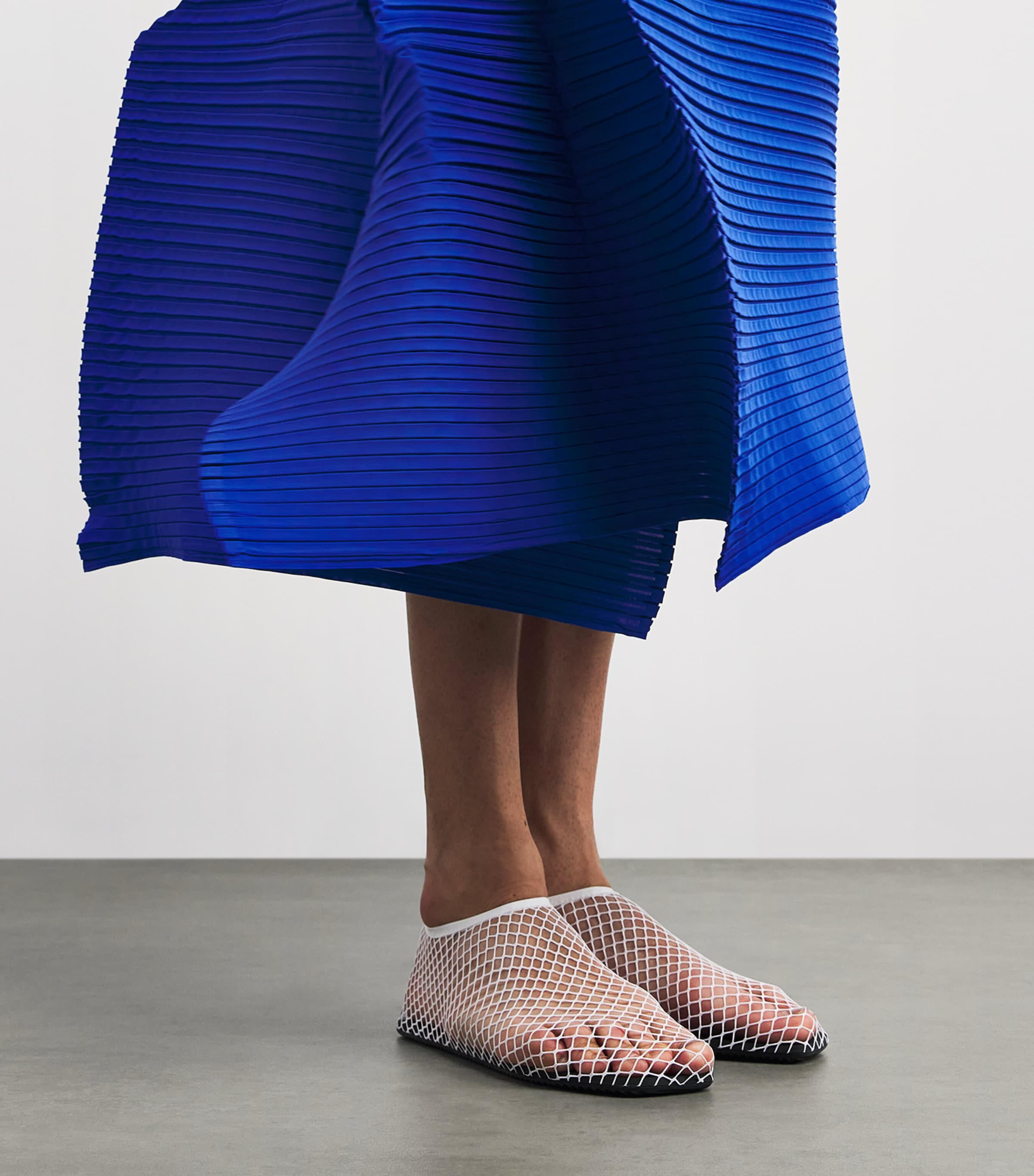 Fold Pleats Maxi Dress BLUE Image 7