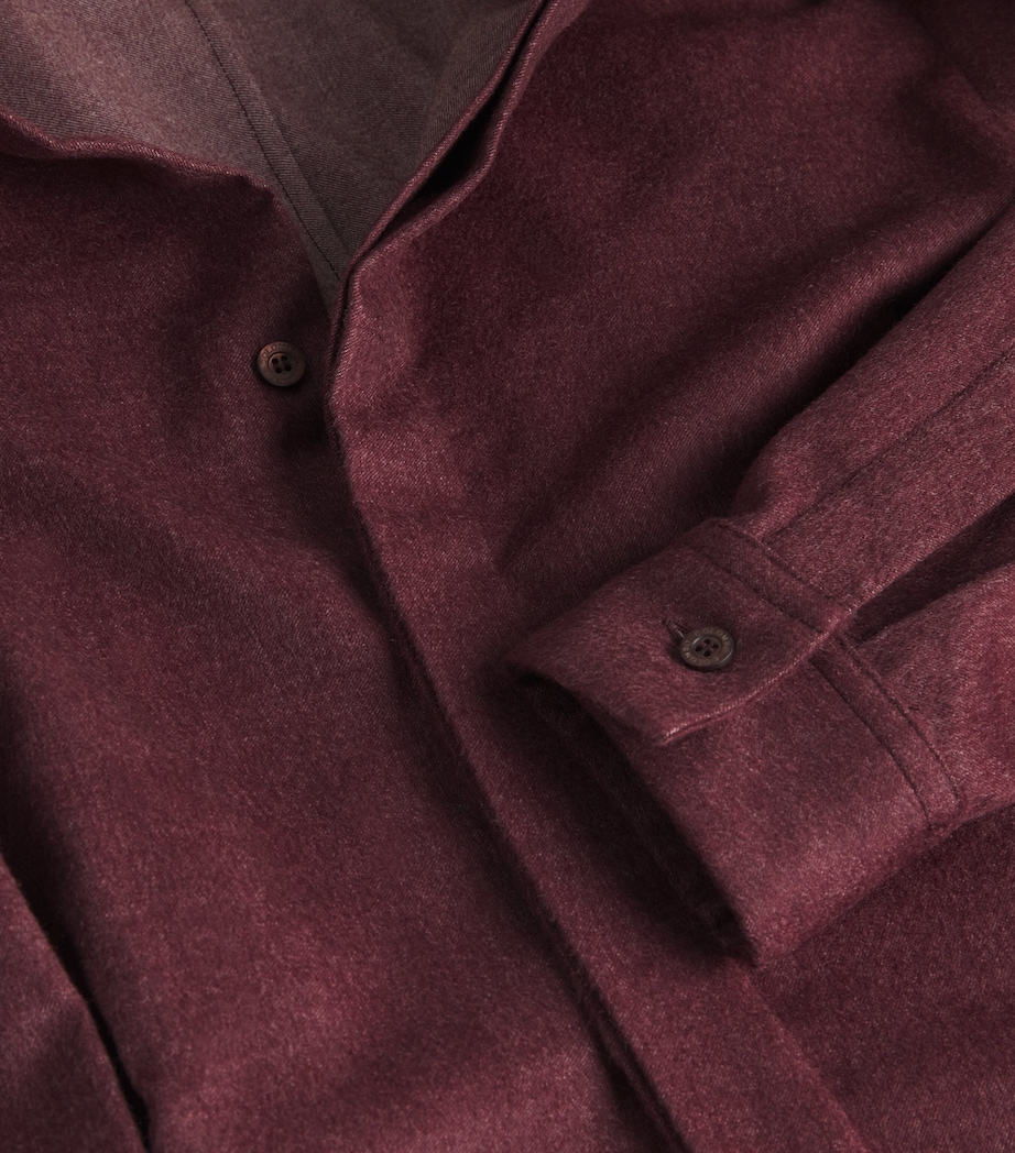 Cashmere Belted Midi Shirt Dress 197 BORDEAUX Image 5