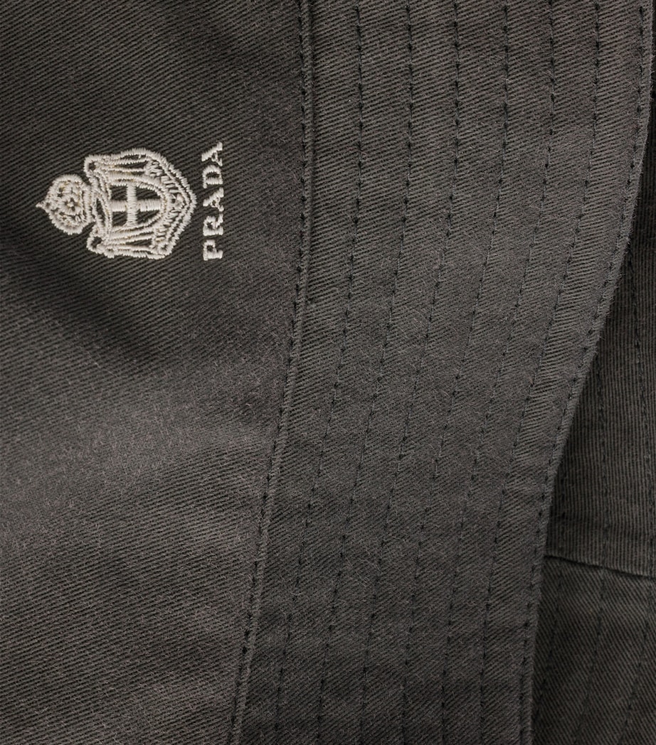 Prada Old Gabardine Bucket Hat Black Image 3