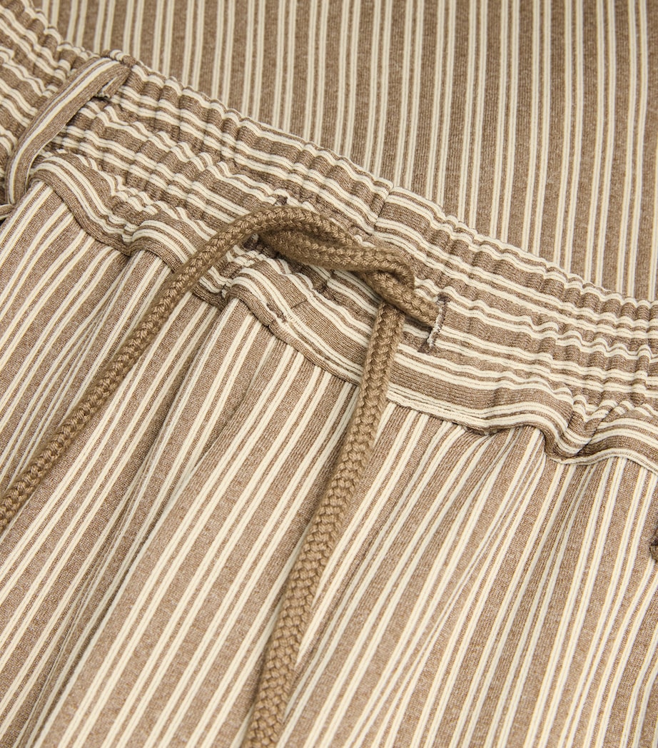 Song For The Mute Mens Jersey Stripe Lounge Wide-Leg Trousers Beige Image 5