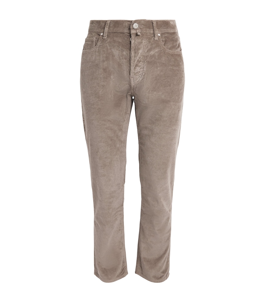 Jacob Cohën Mens Corduroy Edo Straight-Fit Chinos Elephant Grey Image 1
