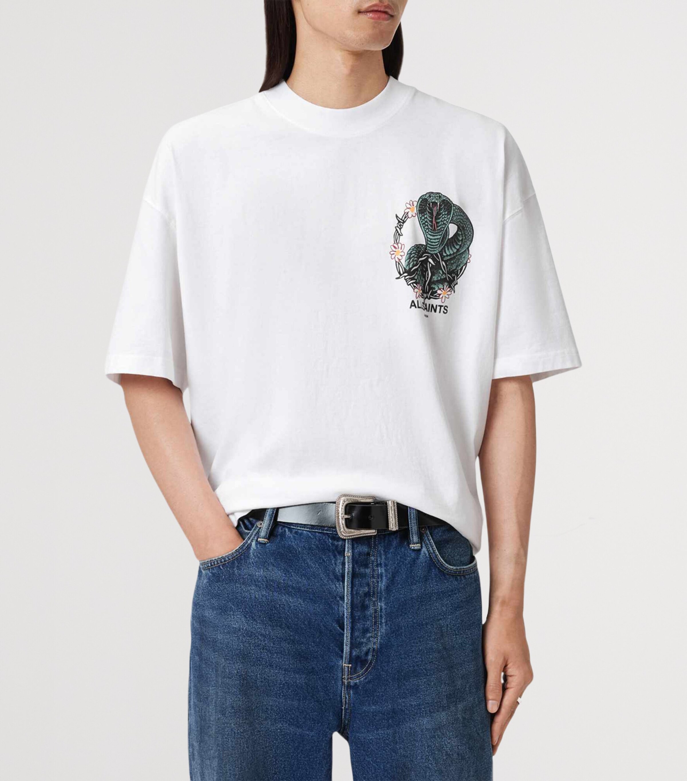 Cotton Snakebite Graphic T-Shirt OPTIC WHITE Image 5