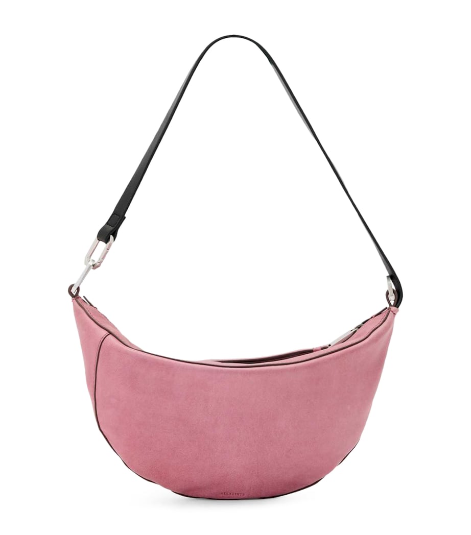 AllSaints Mini Leather Luna Shoulder Bag Raspberry Pink Image 1