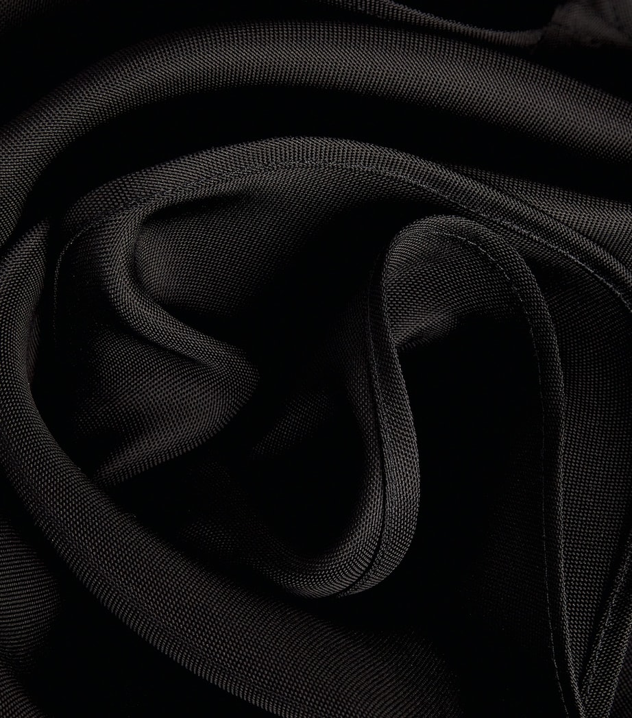 Silk Asymmetric Rosette Top 001 BLACK Image 5