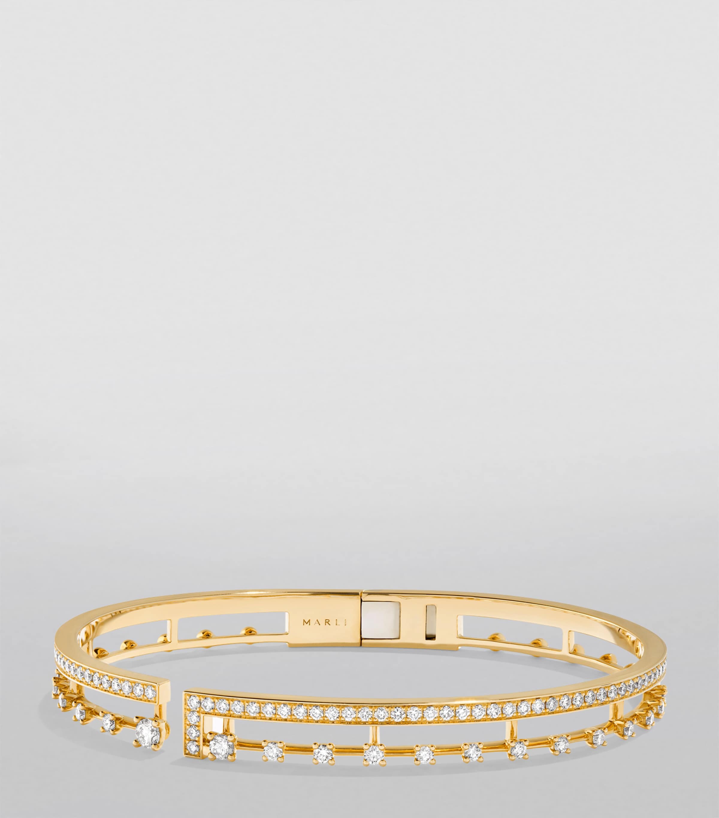 Small Yellow Gold and Diamond Avenues Bangle YELLOW GOLD Image 3