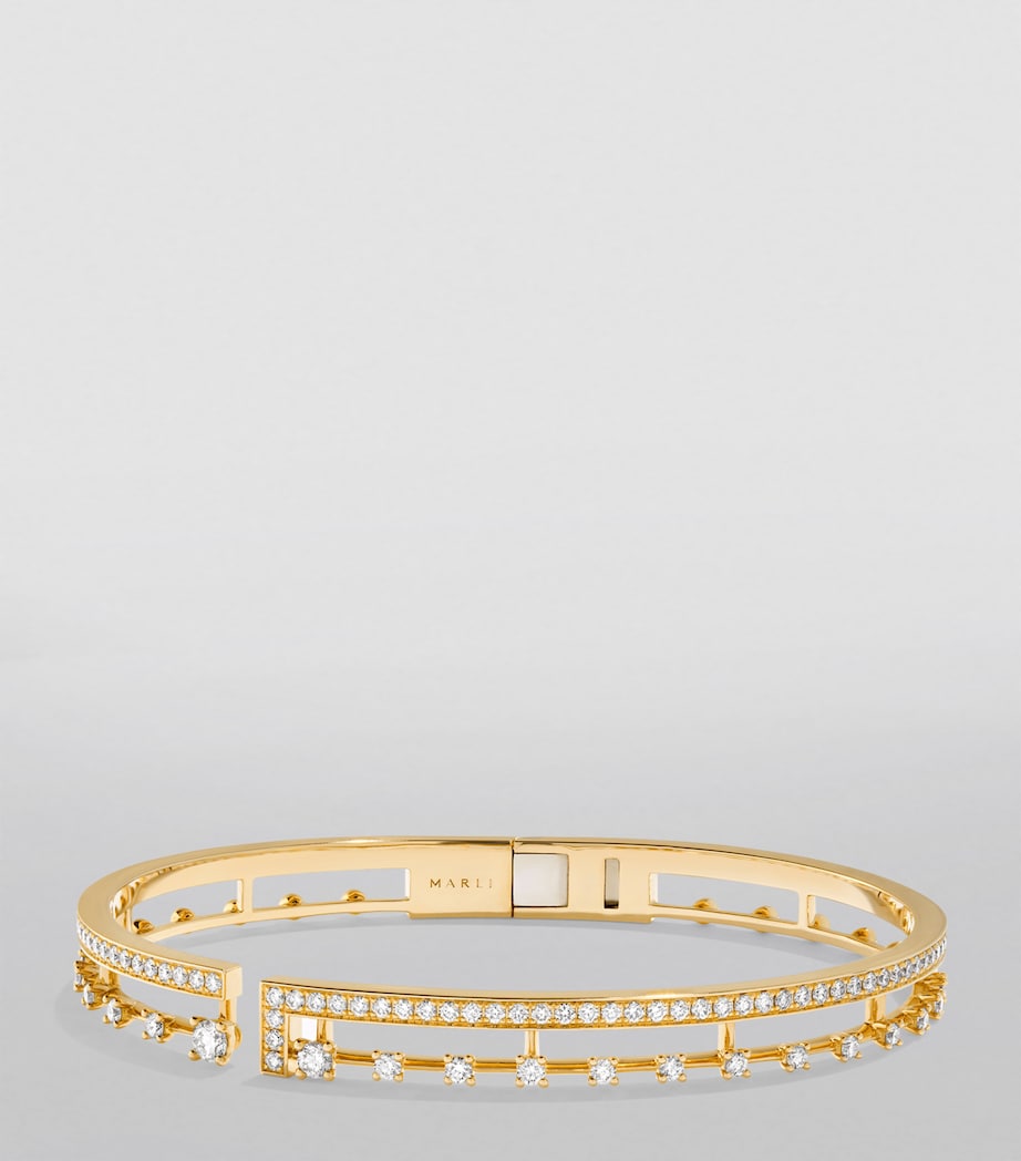 Small Yellow Gold and Diamond Avenues Bangle YELLOW GOLD Image 3