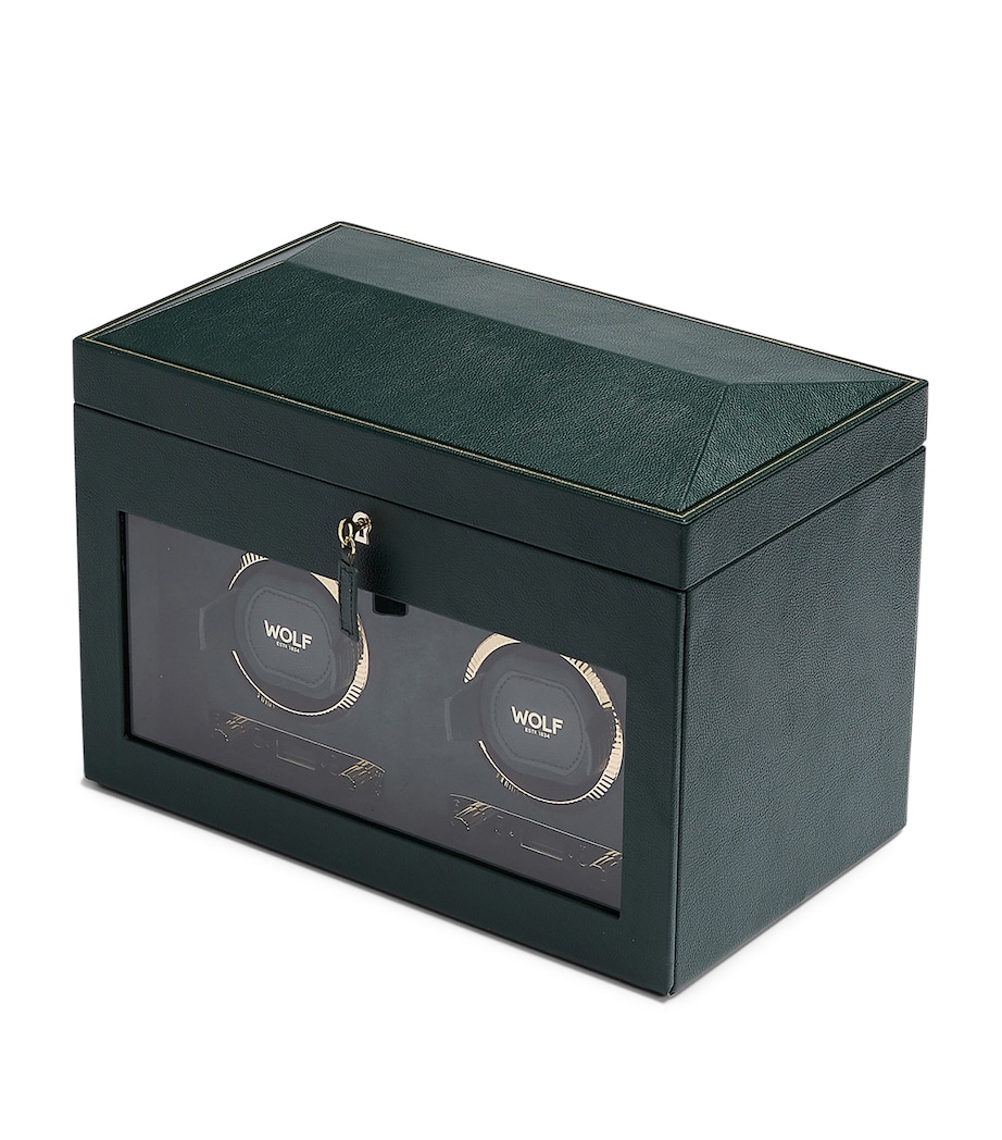 Vegan Leather Double Watch Winder GREEN Image 5