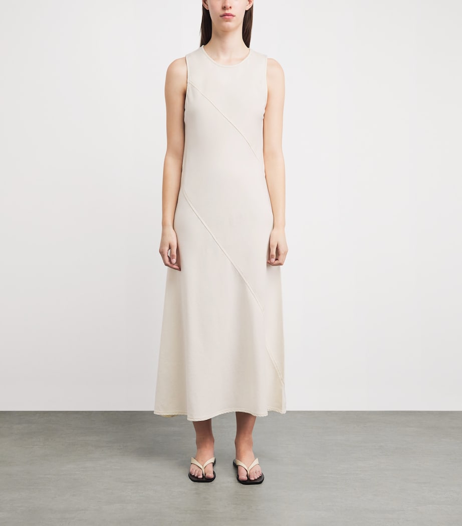 Rag & Bone Womens Cotton-Blend Twill Midi Dress Ecru Image 4