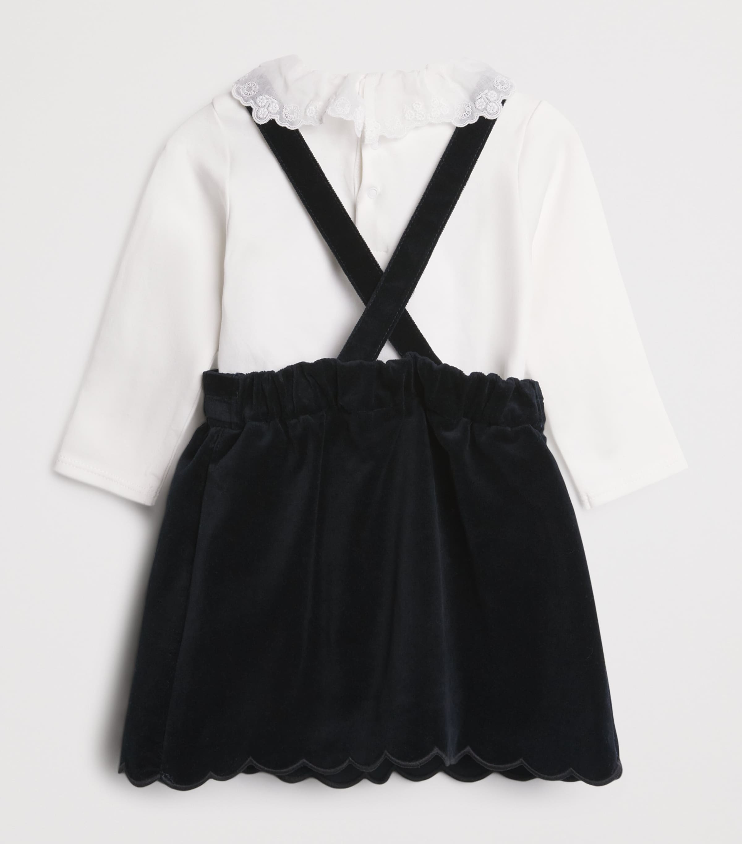 Cotton Dress and T-Shirt Set (2-3 Years) WHITE  NAVY Image 2