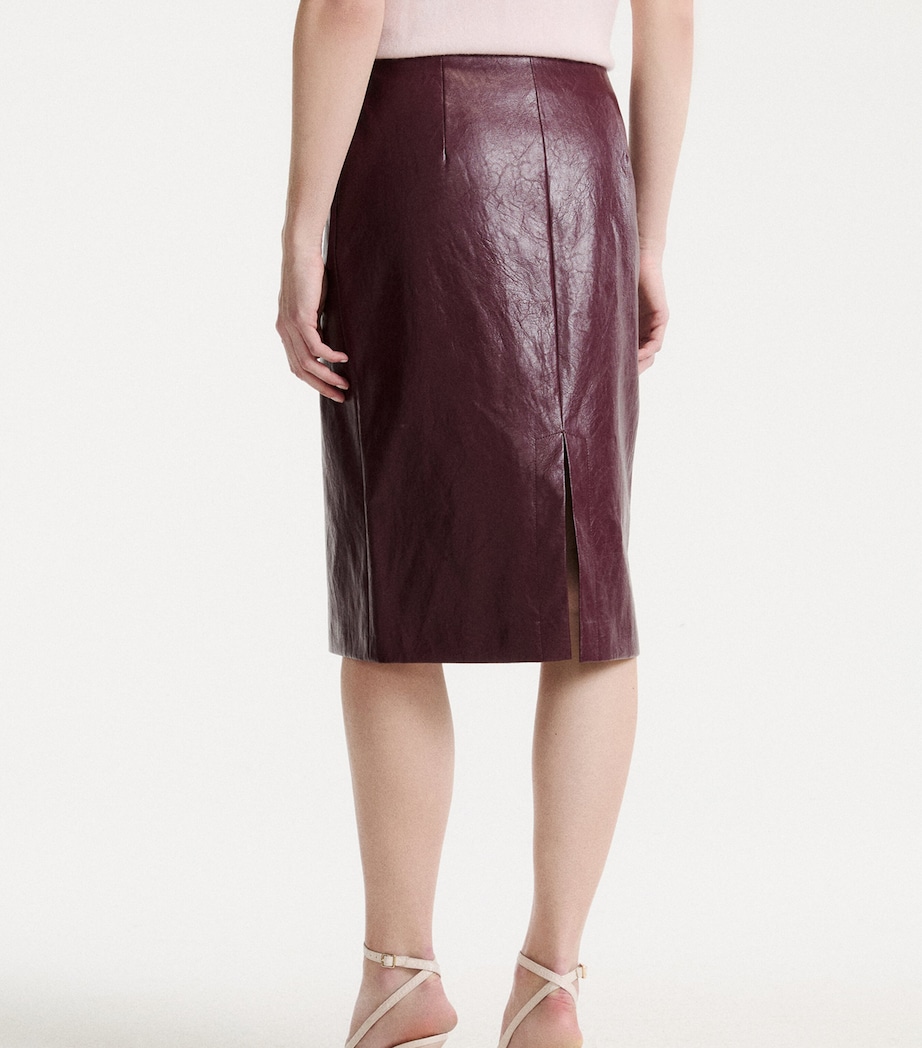 Marella Womens Aged-Effect Mini Skirt Bordeaux Image 3