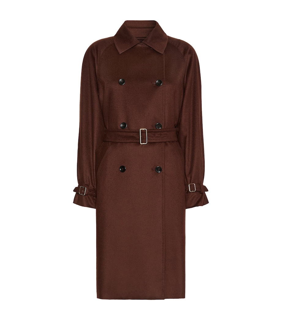 Max Mara Womens Cashmere Trench Coat Rust Image 1