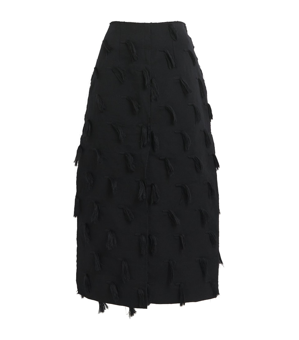 Abiola Olusola Aso Oke Midi Skirt Black