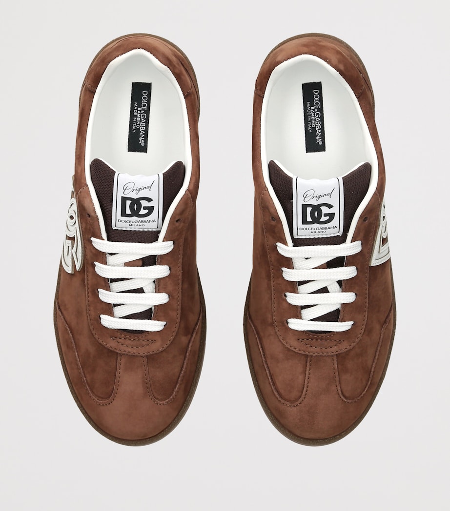 Dolce&Gabbana Kids Suede DG Sneakers Brown Image 3