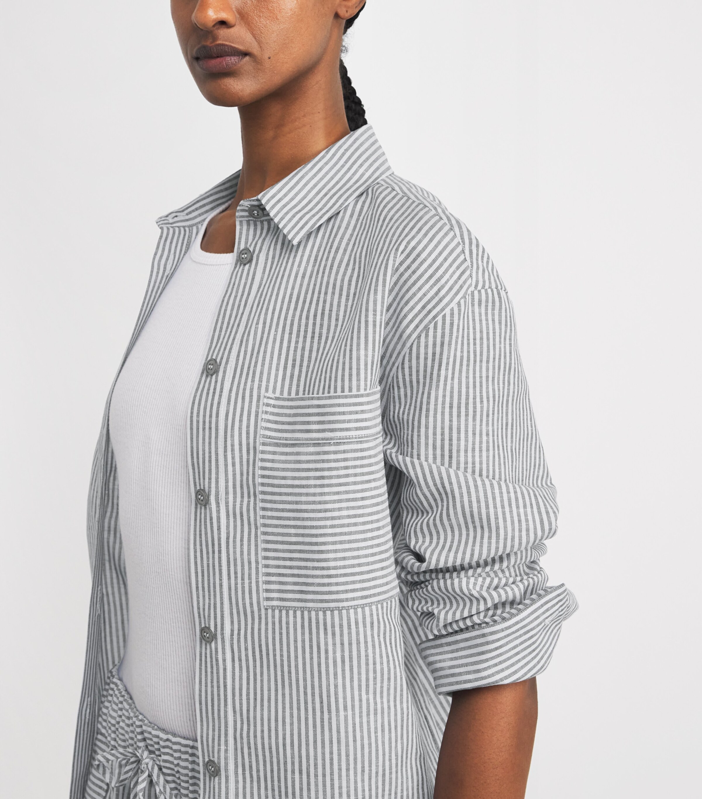 MM Womens Striped Shirt Sky Blue Image 3