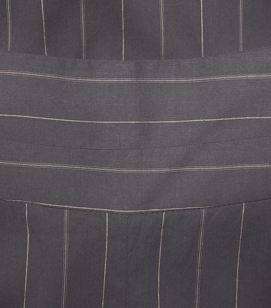 Palmer//Harding Womens Stretch-Cotton Stripe Lumen Trousers Grey Cotton Voile Image 6