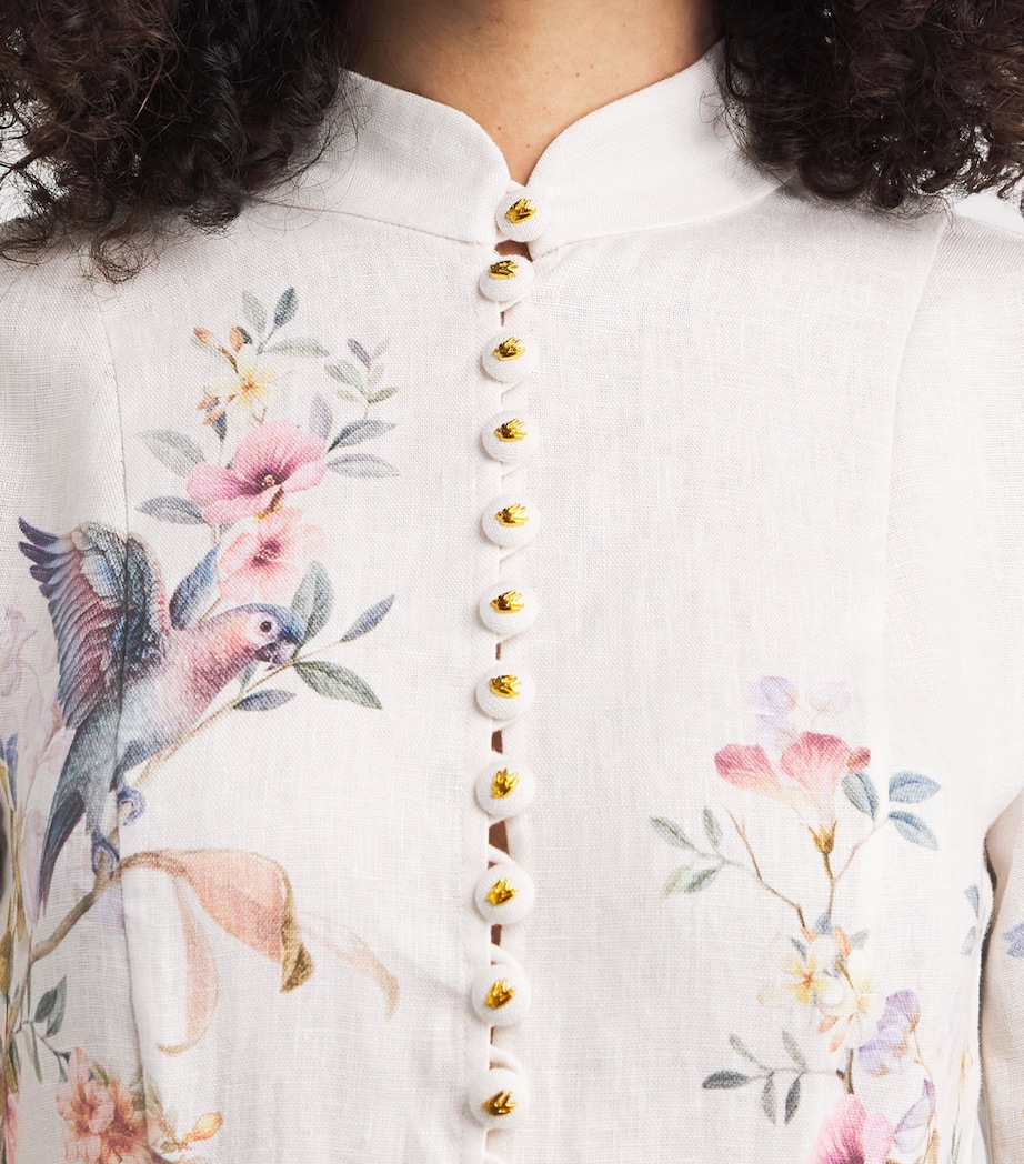 Linen Rebellion Floral Midi Dress CRMAV CREAM AVIARY Image 4