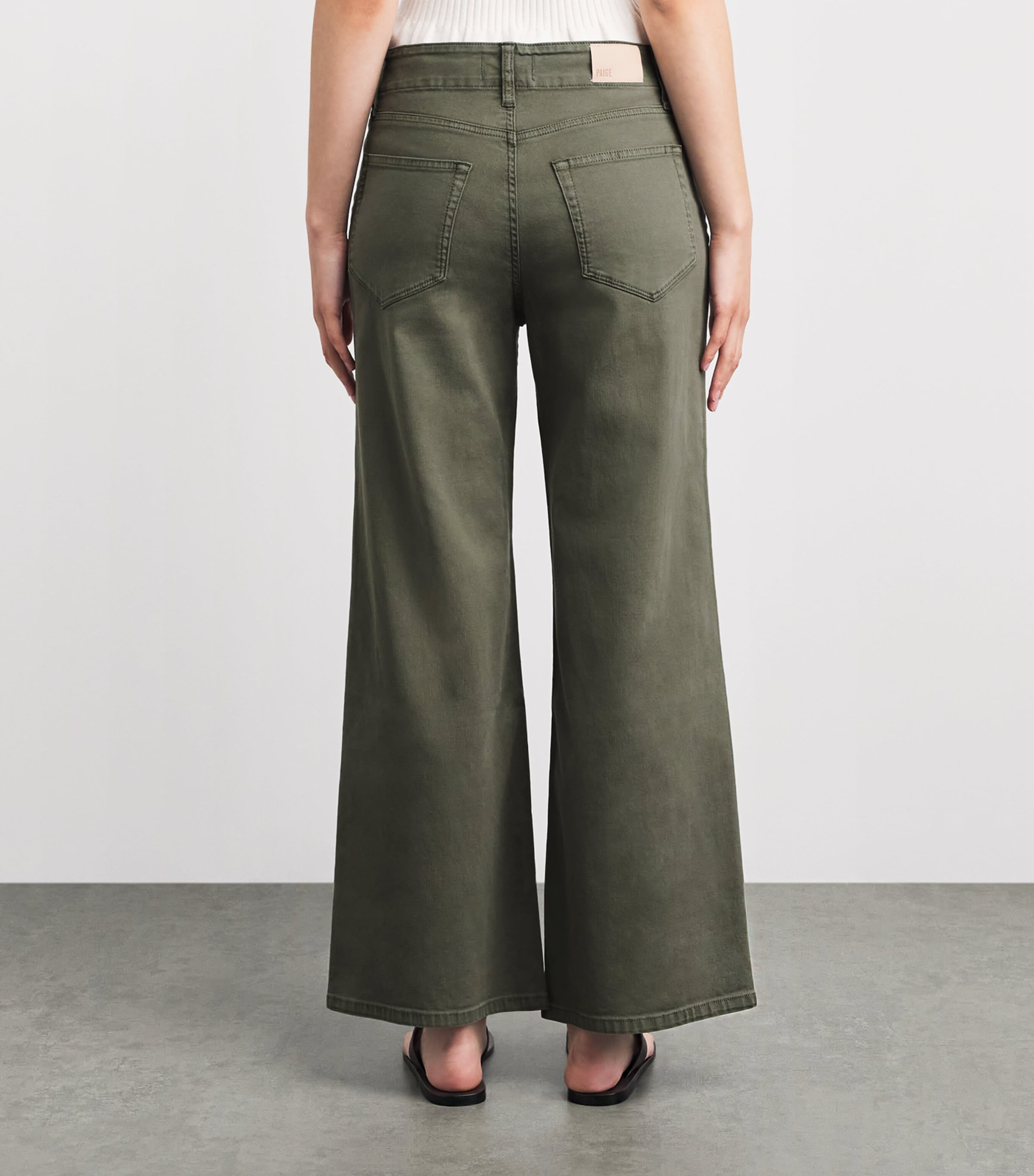PAIGE Womens Ari Bootcut Jeans Vintage Ivy Green Image 5