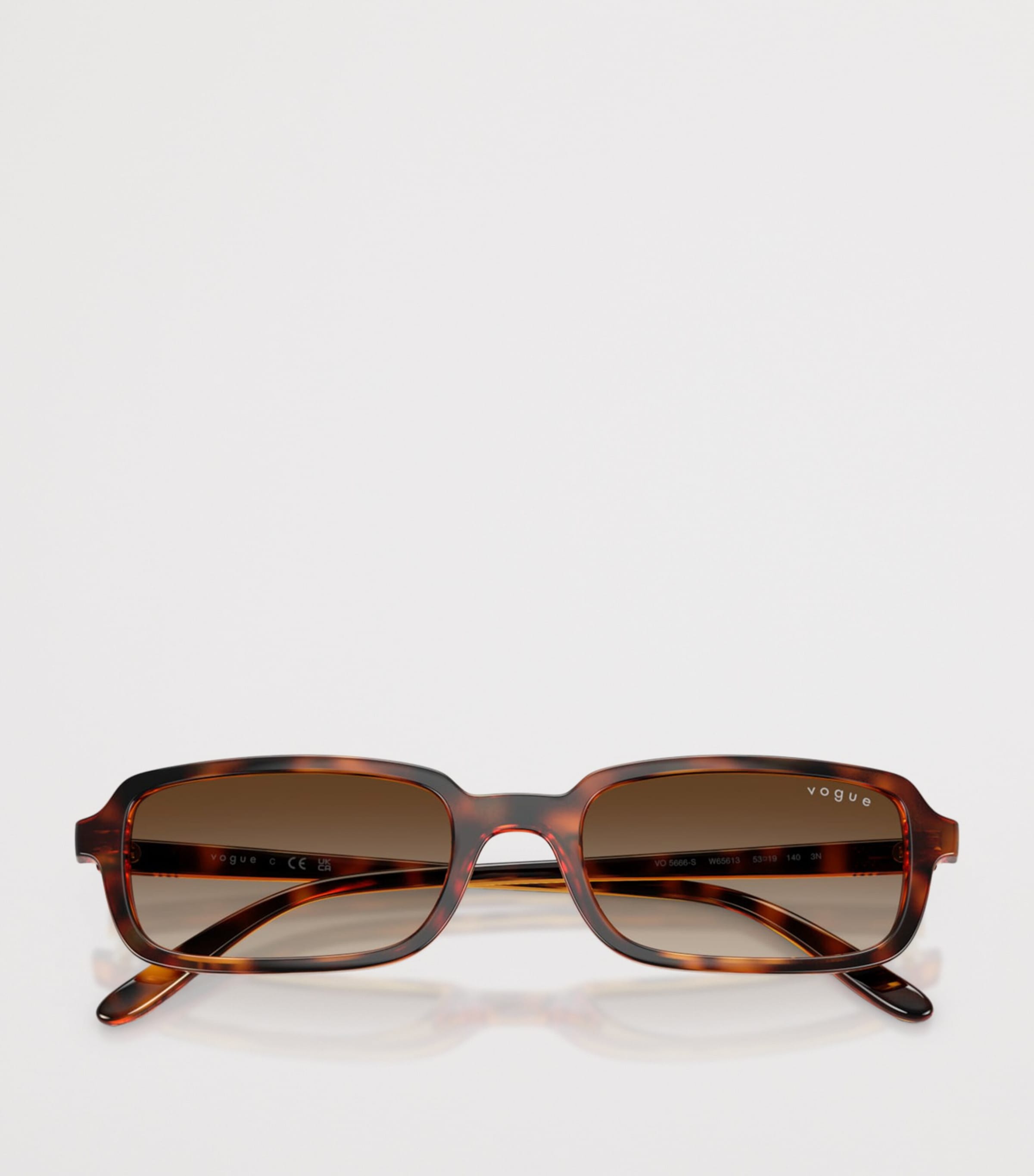 Tortoiseshell Rectangular Sunglasses W65613 Image 5