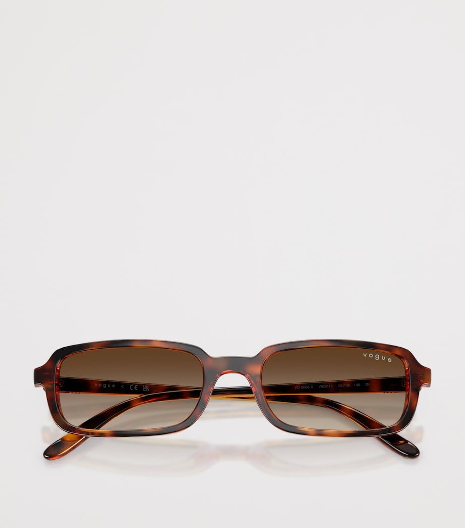 Tortoiseshell Rectangular Sunglasses W65613 Image 5