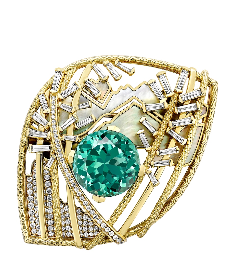 Yellow Gold, Diamond and Tourmaline A Family Journey St Moritz Brooch YELLOW GOLD Image 1