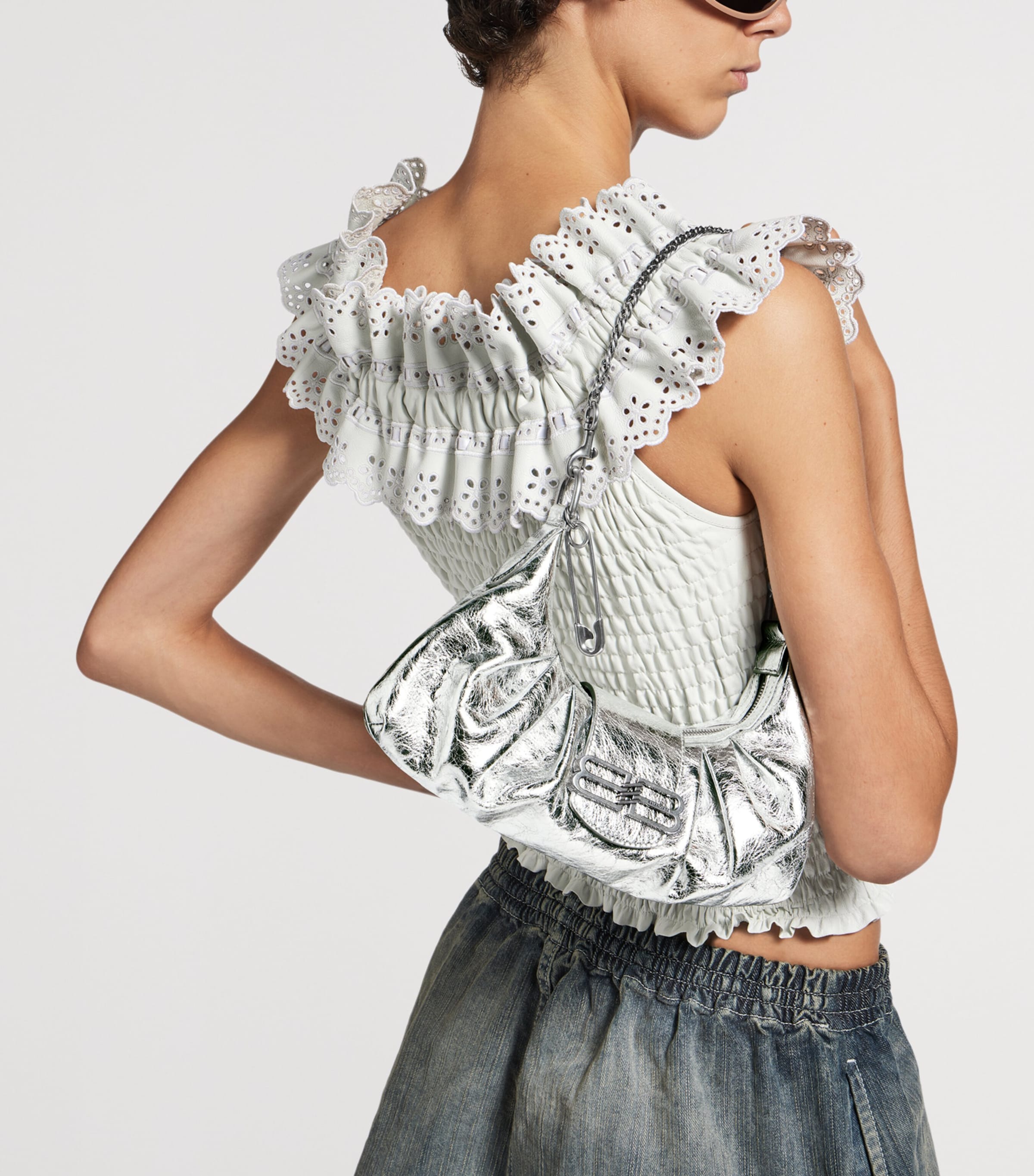 Small Metallic Lambskin Pamela Shoulder Bag 8122 Image 3